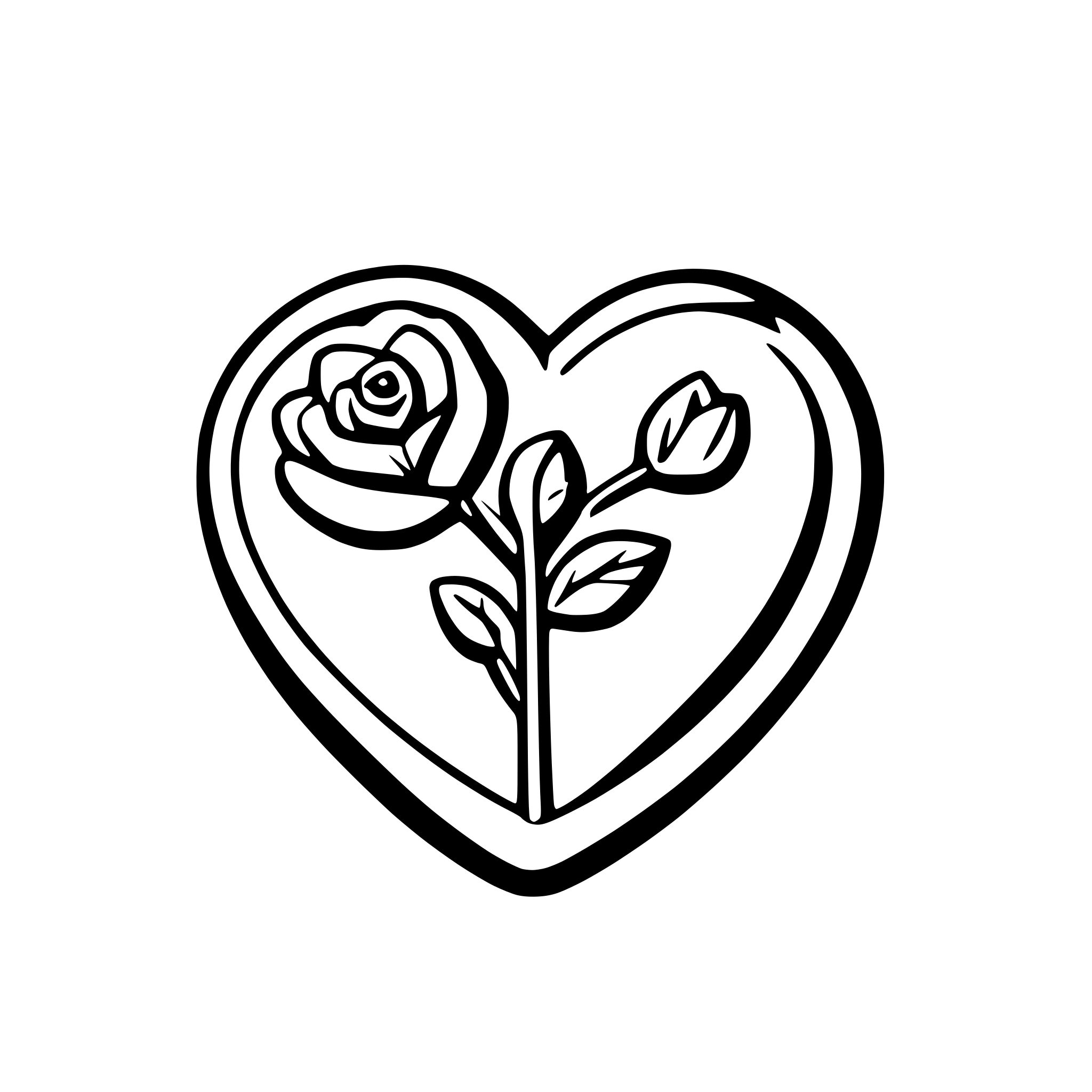AI-generated SVG of 'heart with roses'