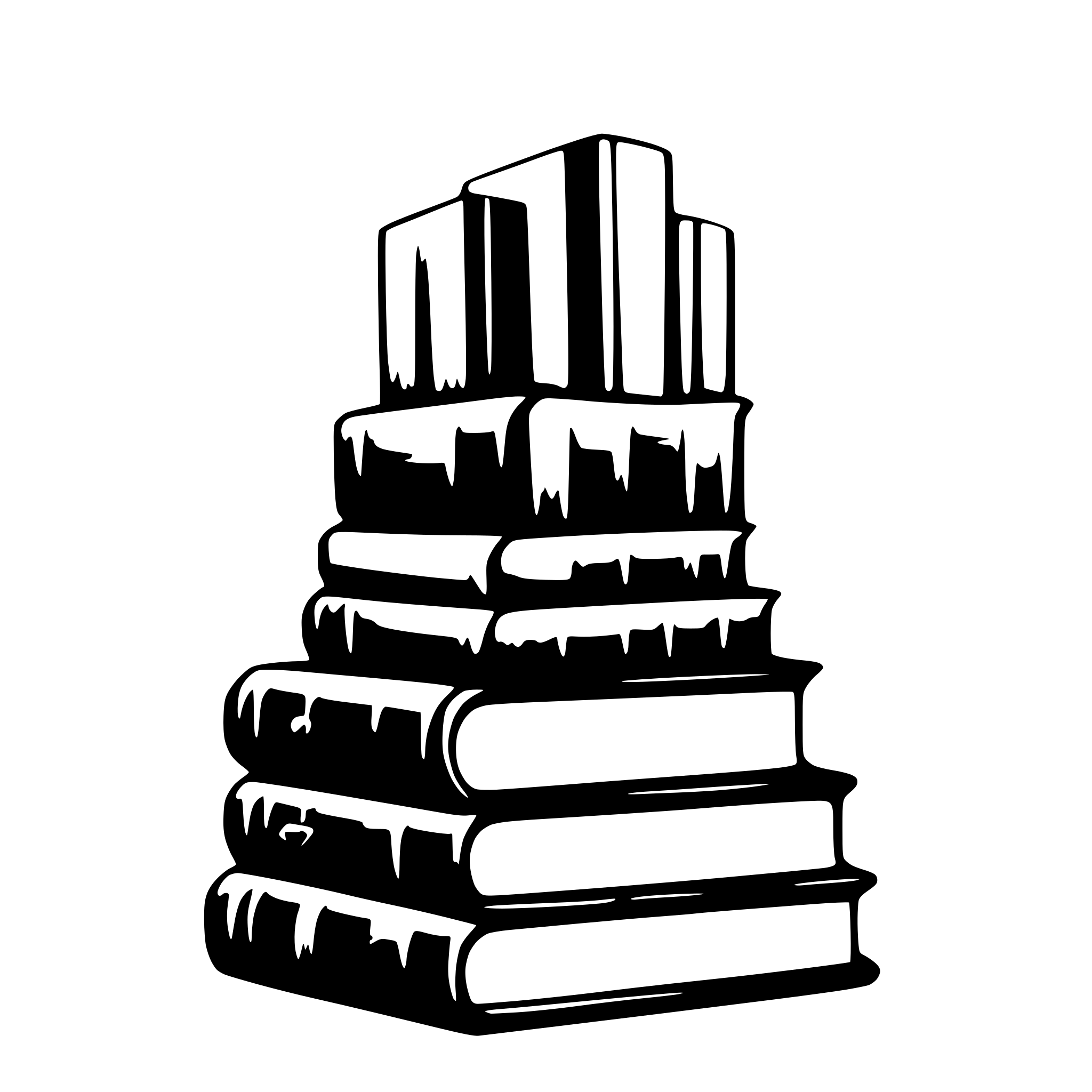 AI-generated SVG of a A stack of 3 books stacked vertically