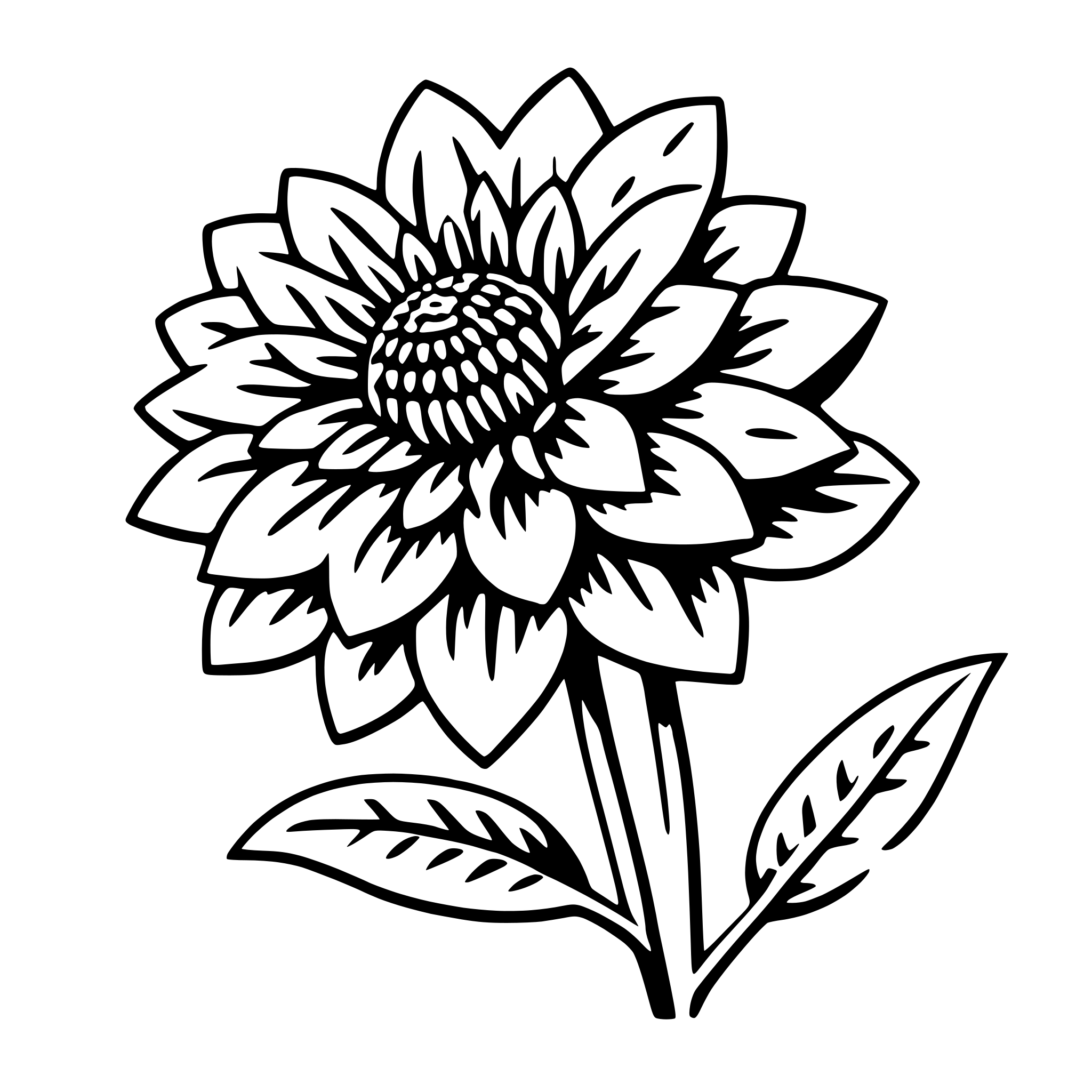 AI-generated SVG of 'dahlia'