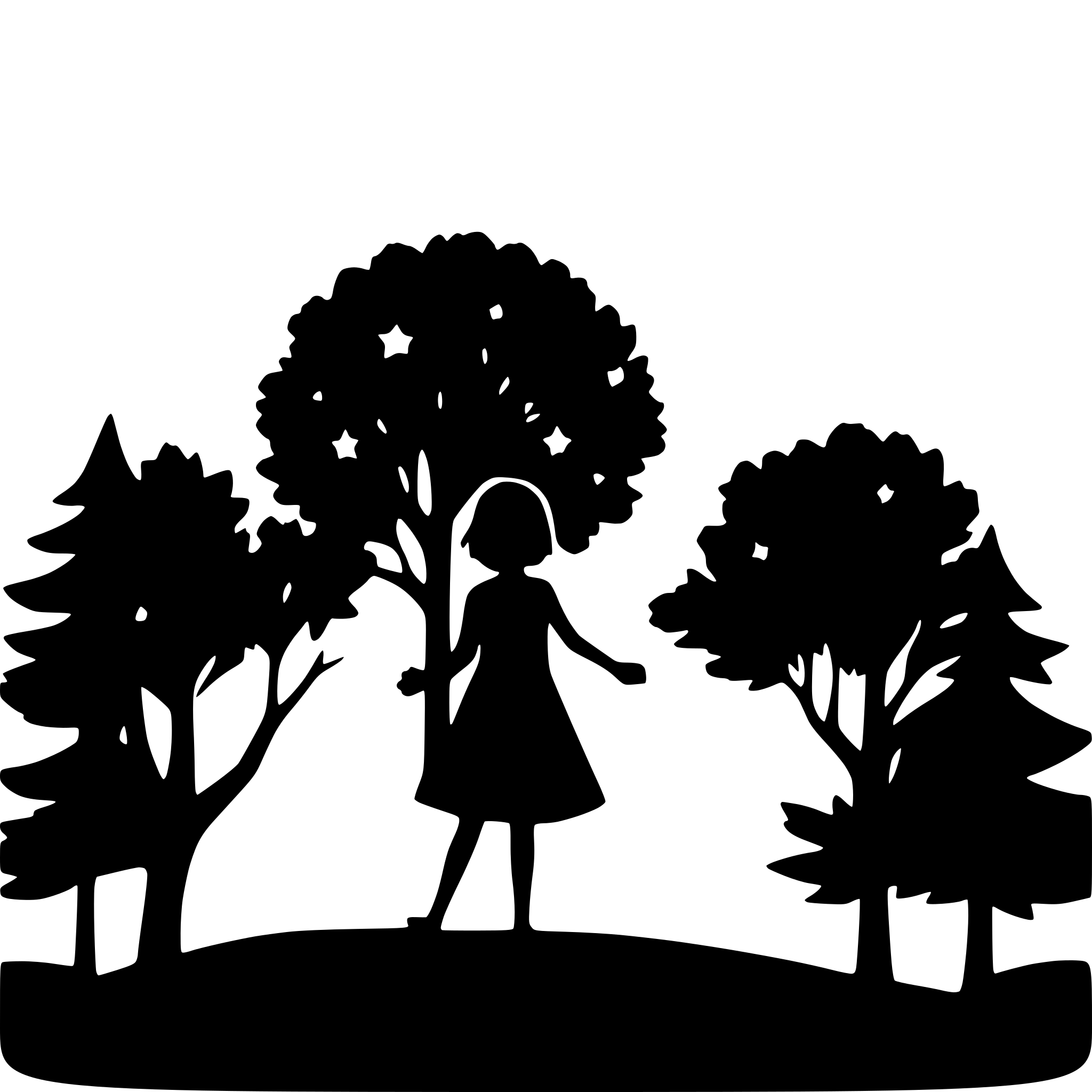AI-generated SVG of 'starry night with trees'