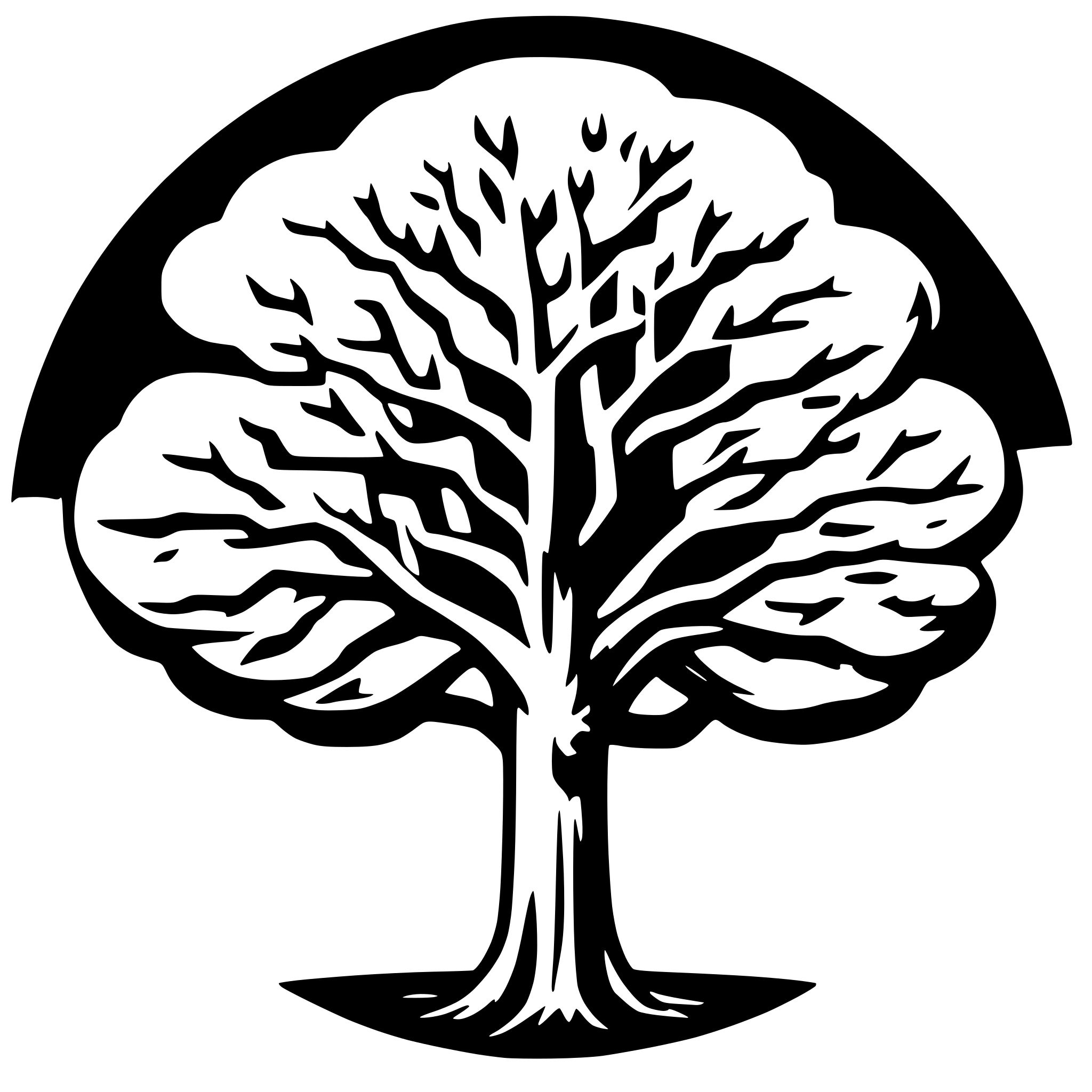 AI-generated SVG of 'Tree Without Leaves in cyrcle'