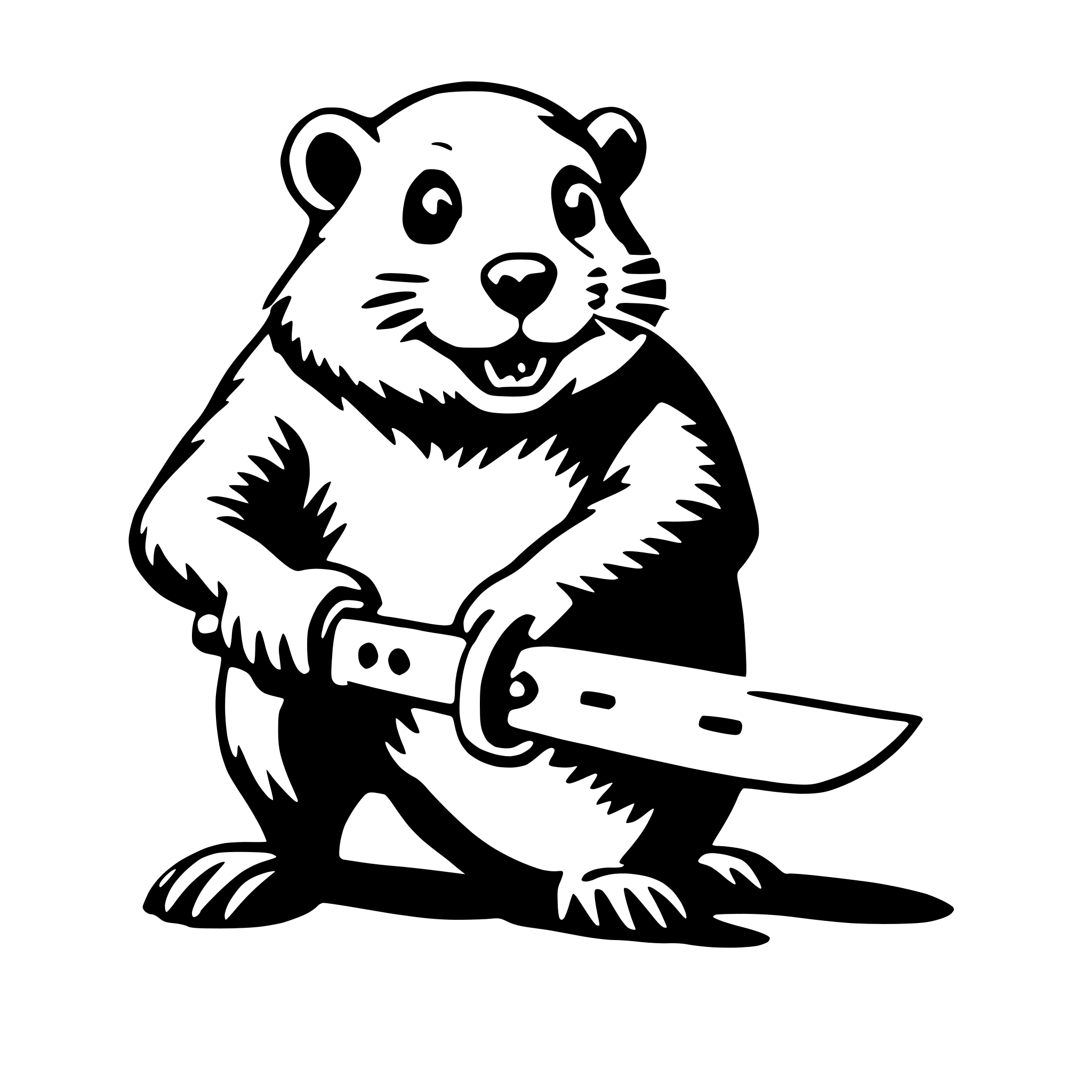 AI-generated SVG of 'beaver with chainsaw'