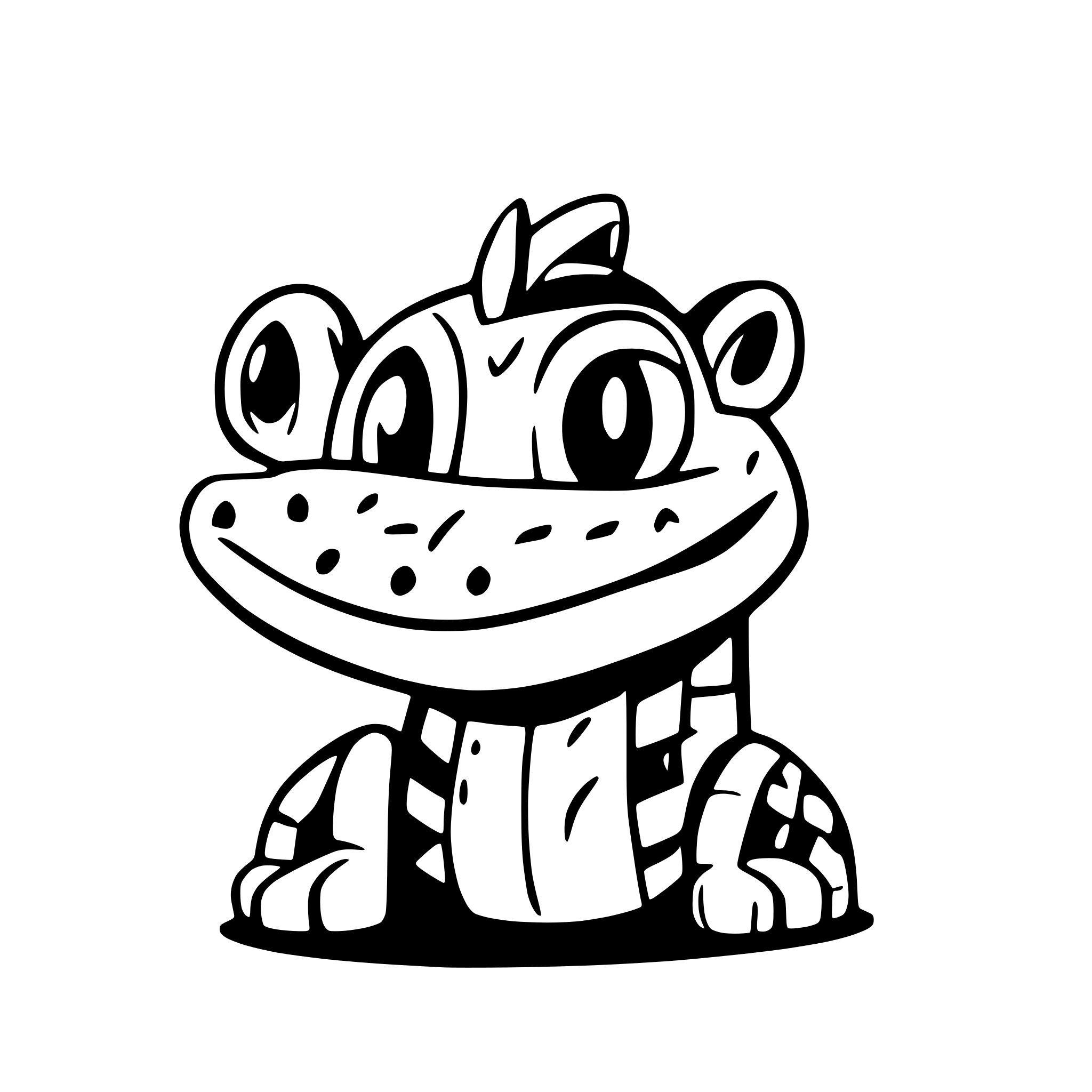AI-generated SVG of a crocodile artist looks at you