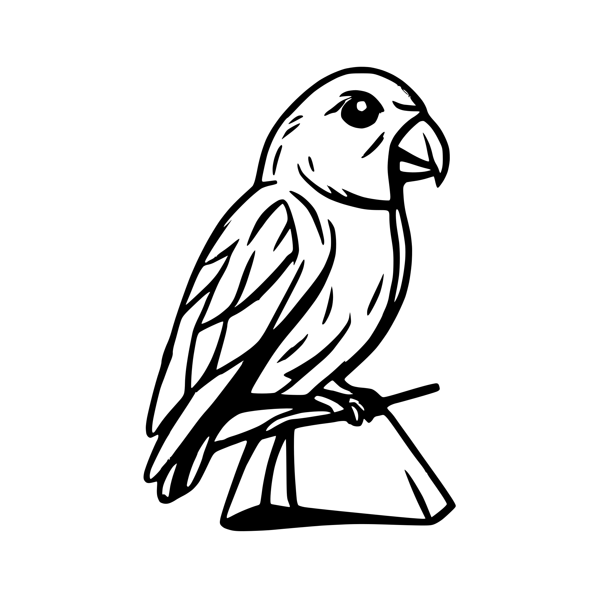 AI-generated SVG of a A small simplistic one line art logo based on a budgie bird with a checkbook