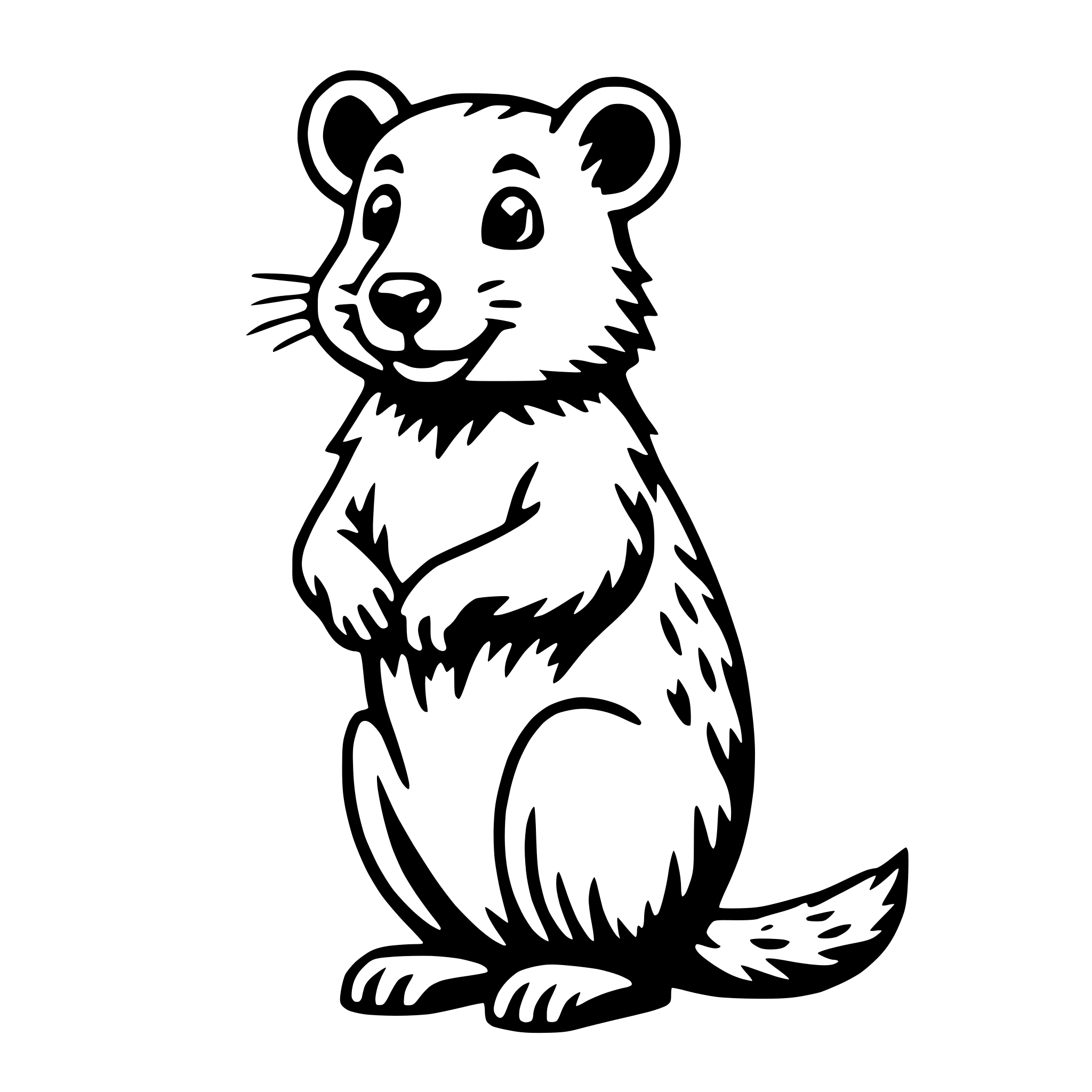 AI-generated SVG of 'quokka with quill'