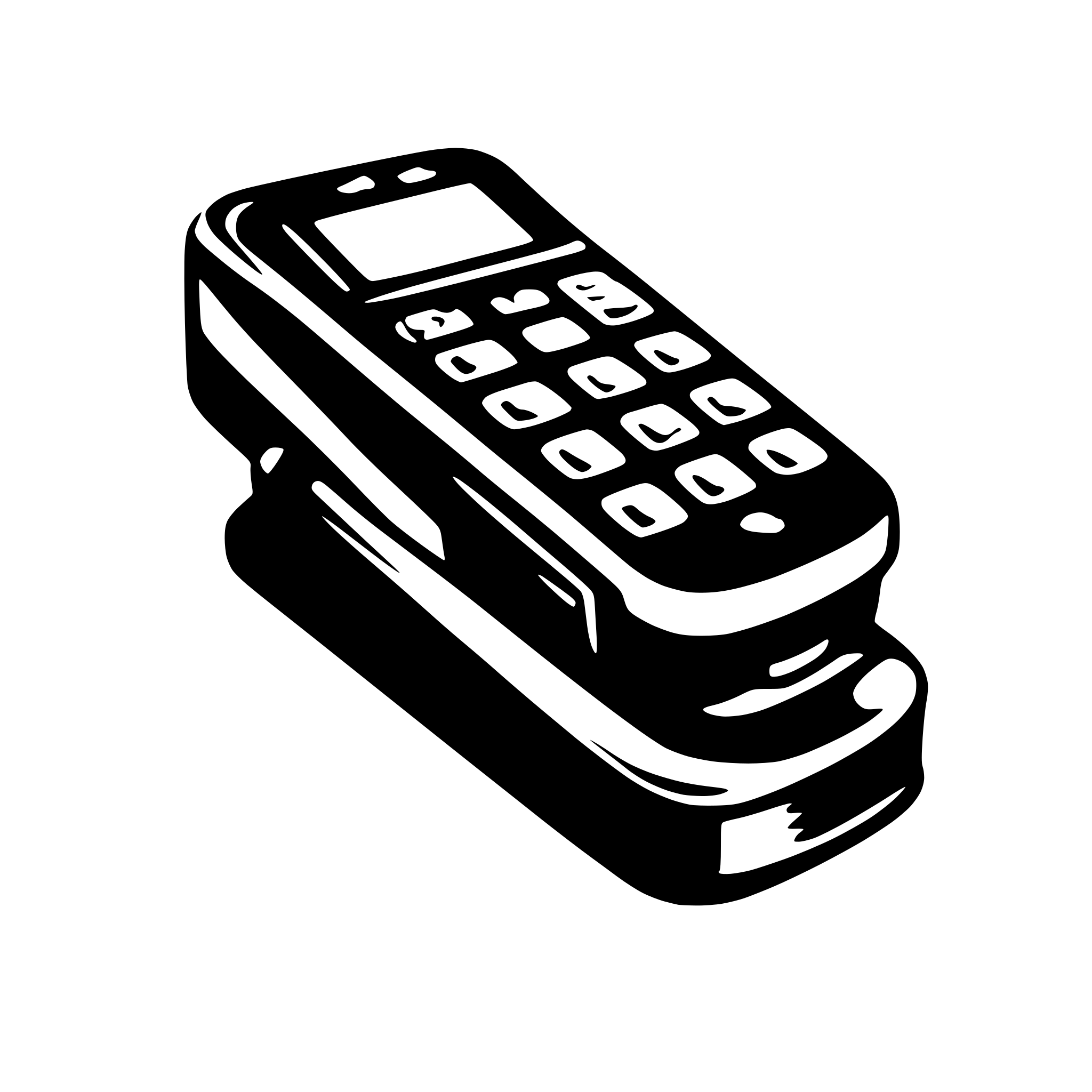 AI-generated SVG of 'retro flip phone, facing sideways'