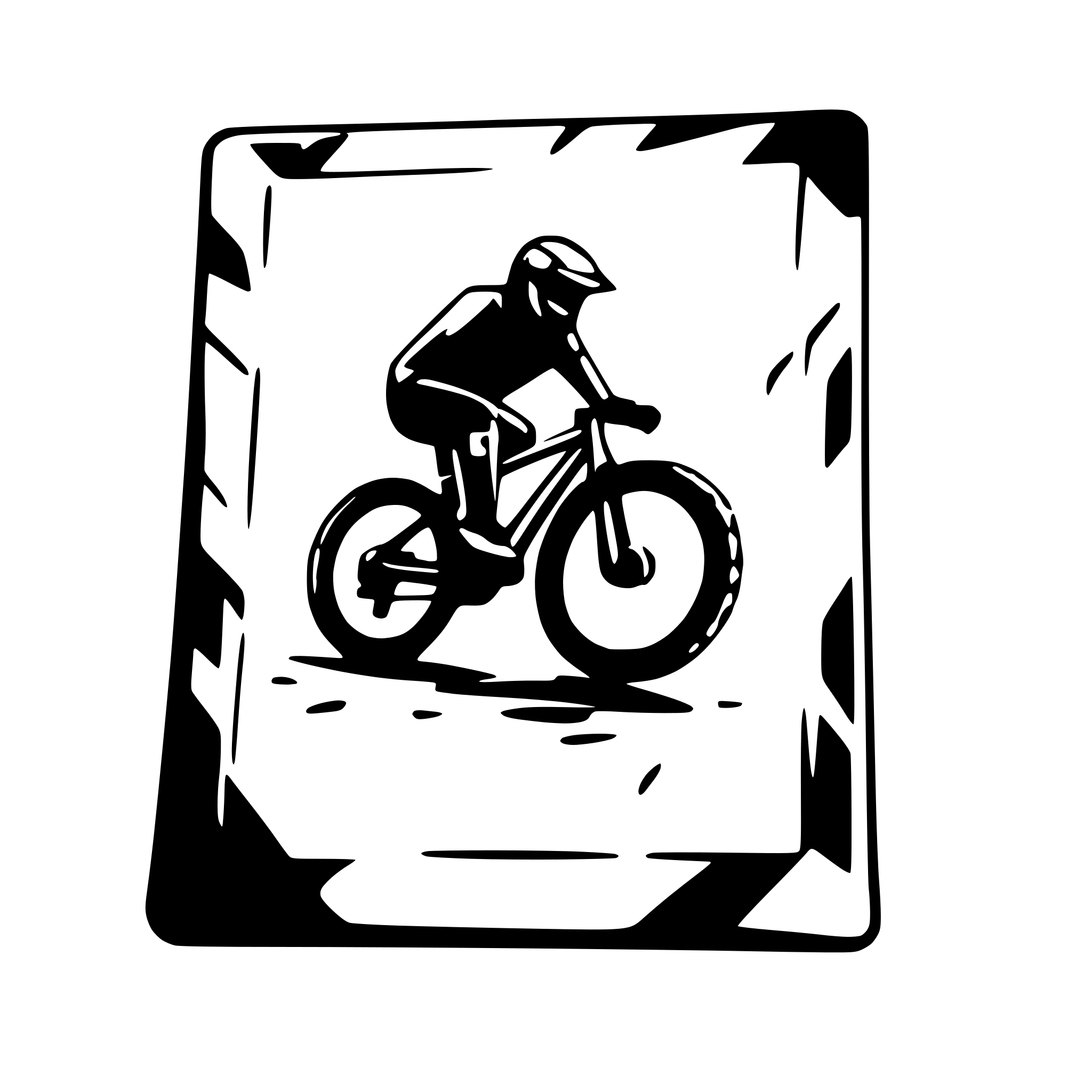 AI-generated SVG of a mountainbike breaking out of a picture frame