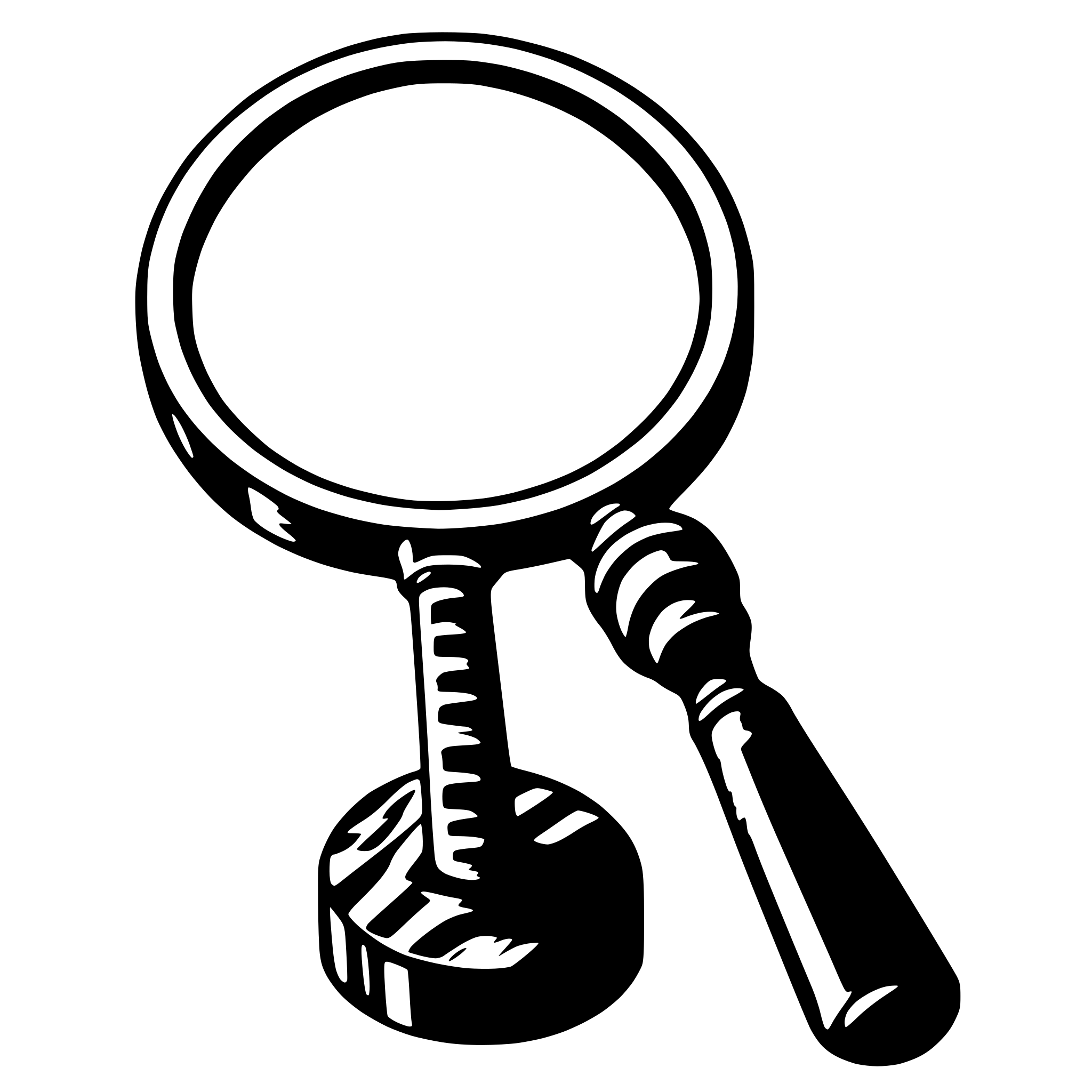 AI-generated SVG of a data nodes beeing inspected by a magnifying glass