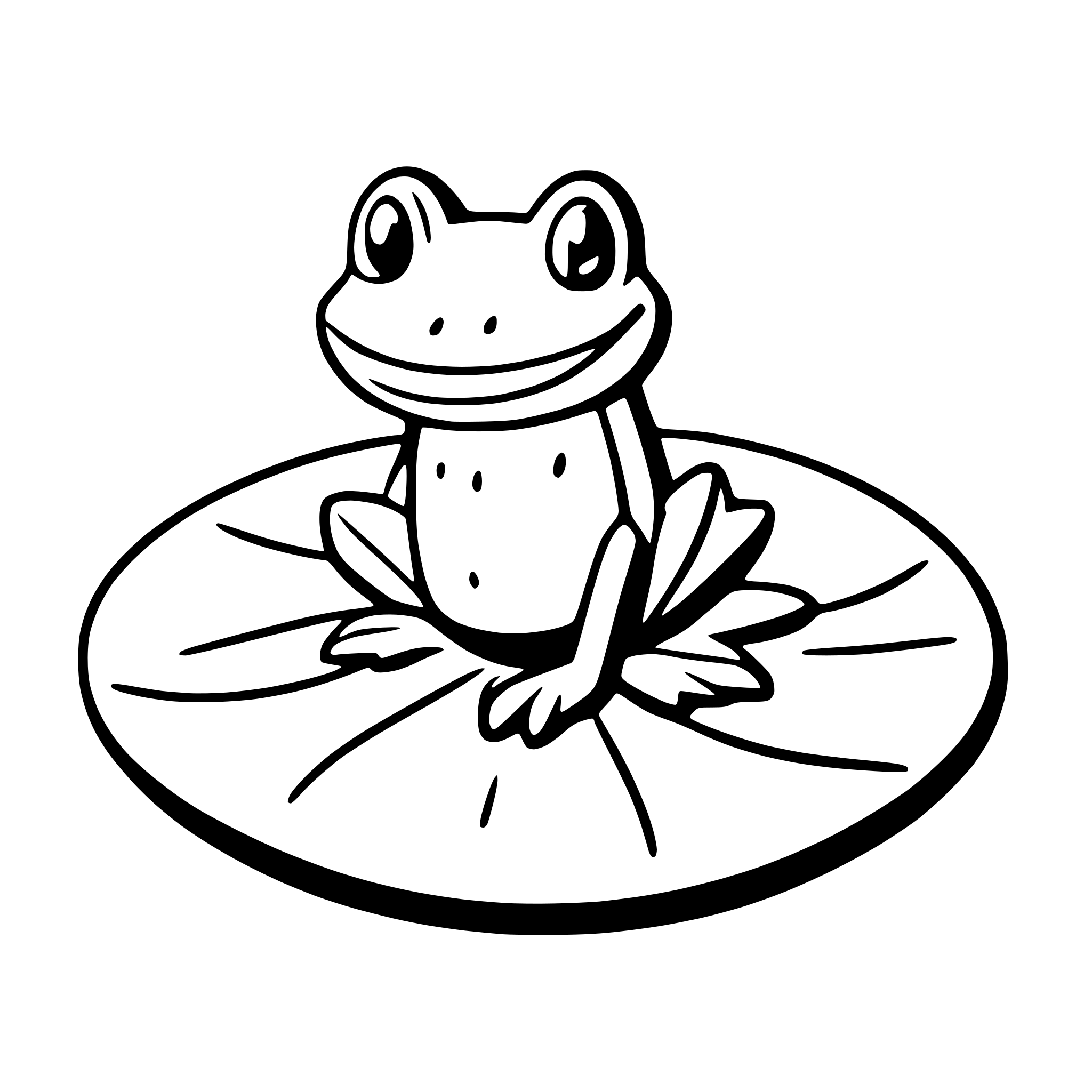AI-generated SVG of 'frog on lily pad'