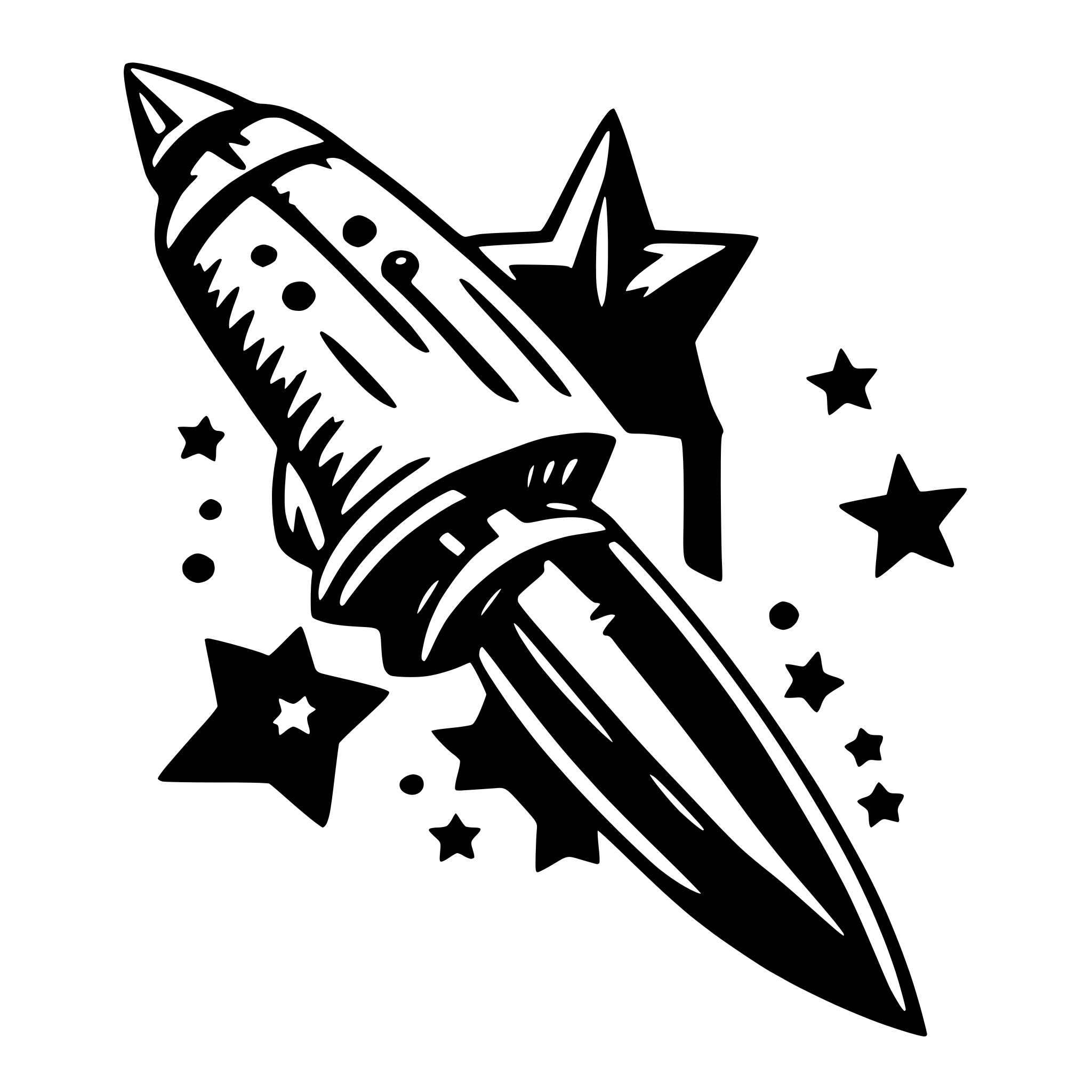 AI-generated SVG of a comet and stars