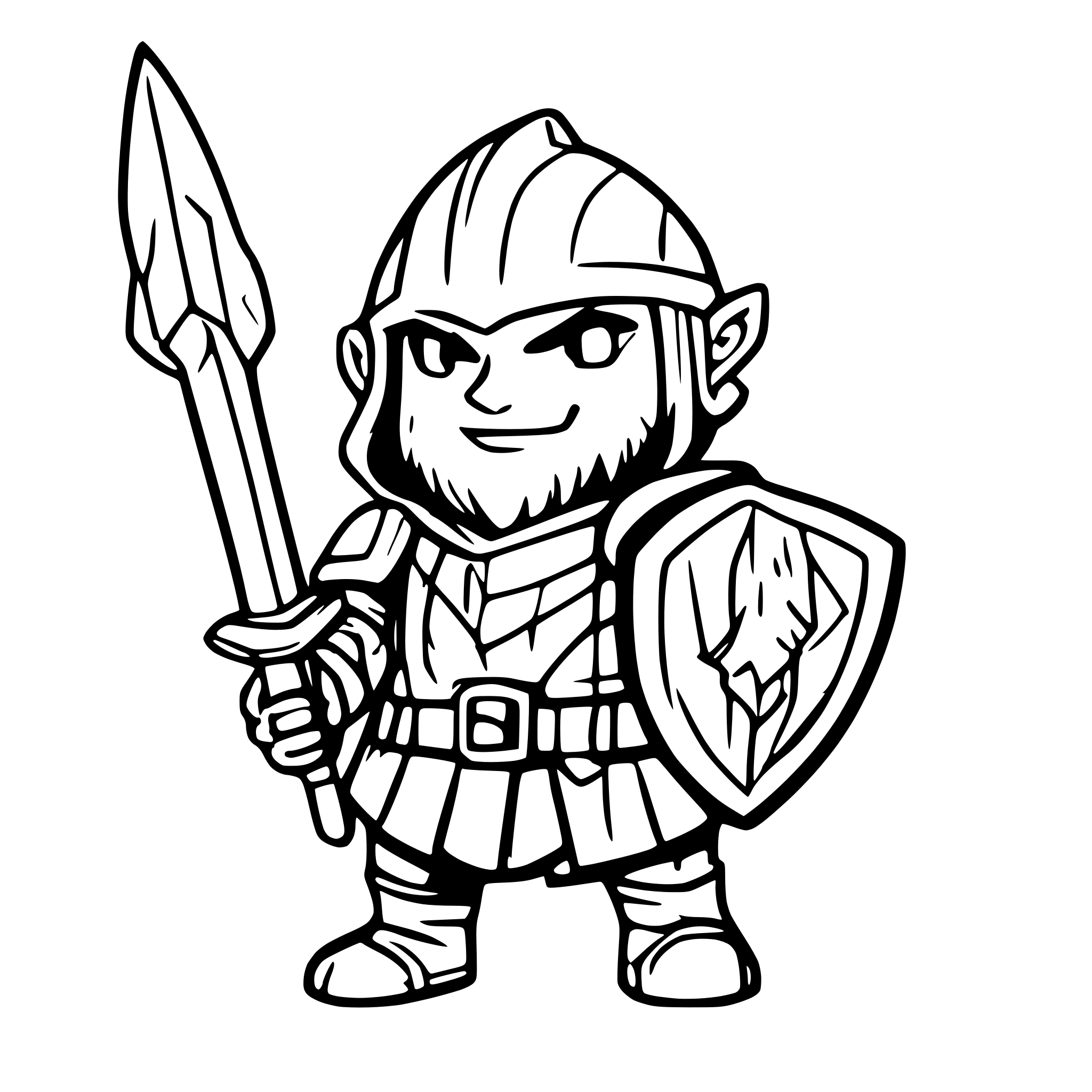 AI-generated SVG of 'Gnome paladin from dnd with sword and shield looking badass in full armor'