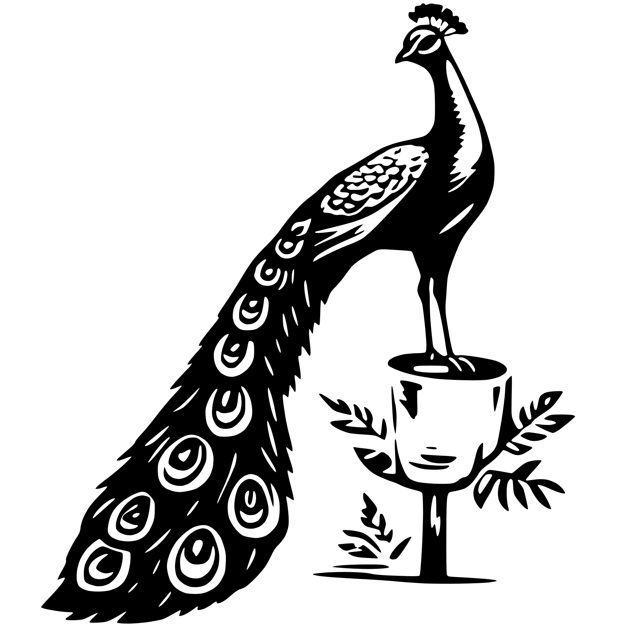 AI-generated SVG of a peacock