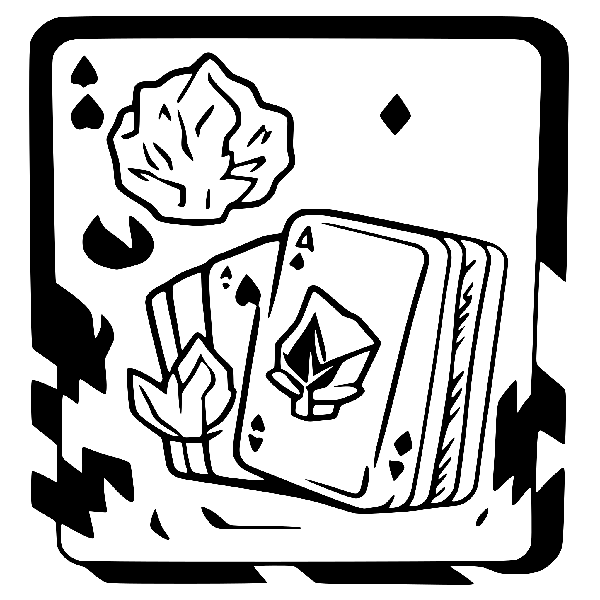 AI-generated SVG of a 3 line art playing cards fanned out, the middle one has a pokeball image on it and flames coming off it