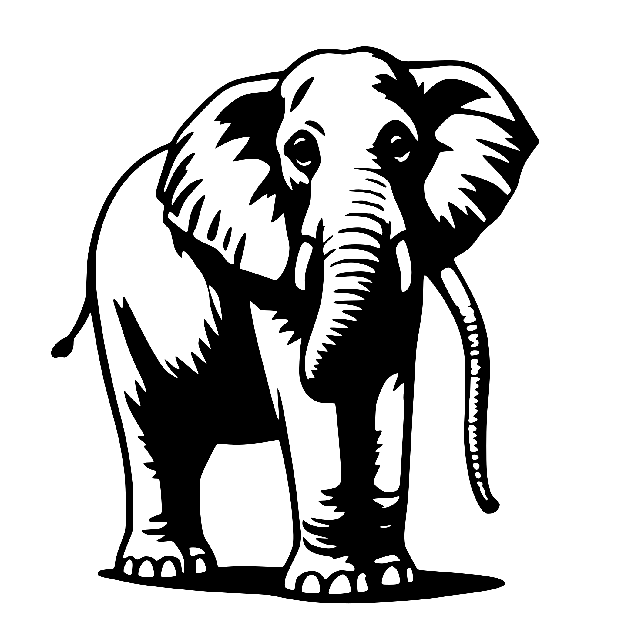 AI-generated SVG of a an elephant