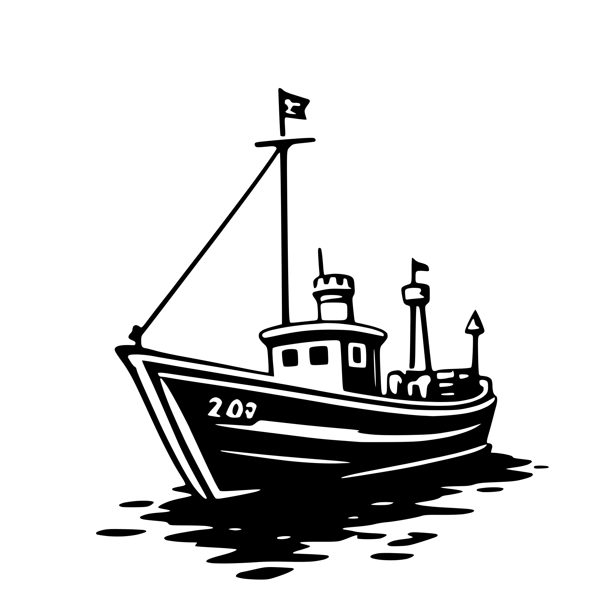AI-generated SVG of a fishing boat