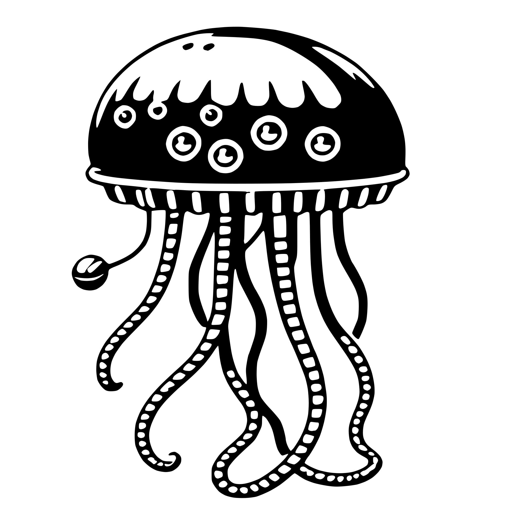 AI-generated SVG of a jellyfish with joystick