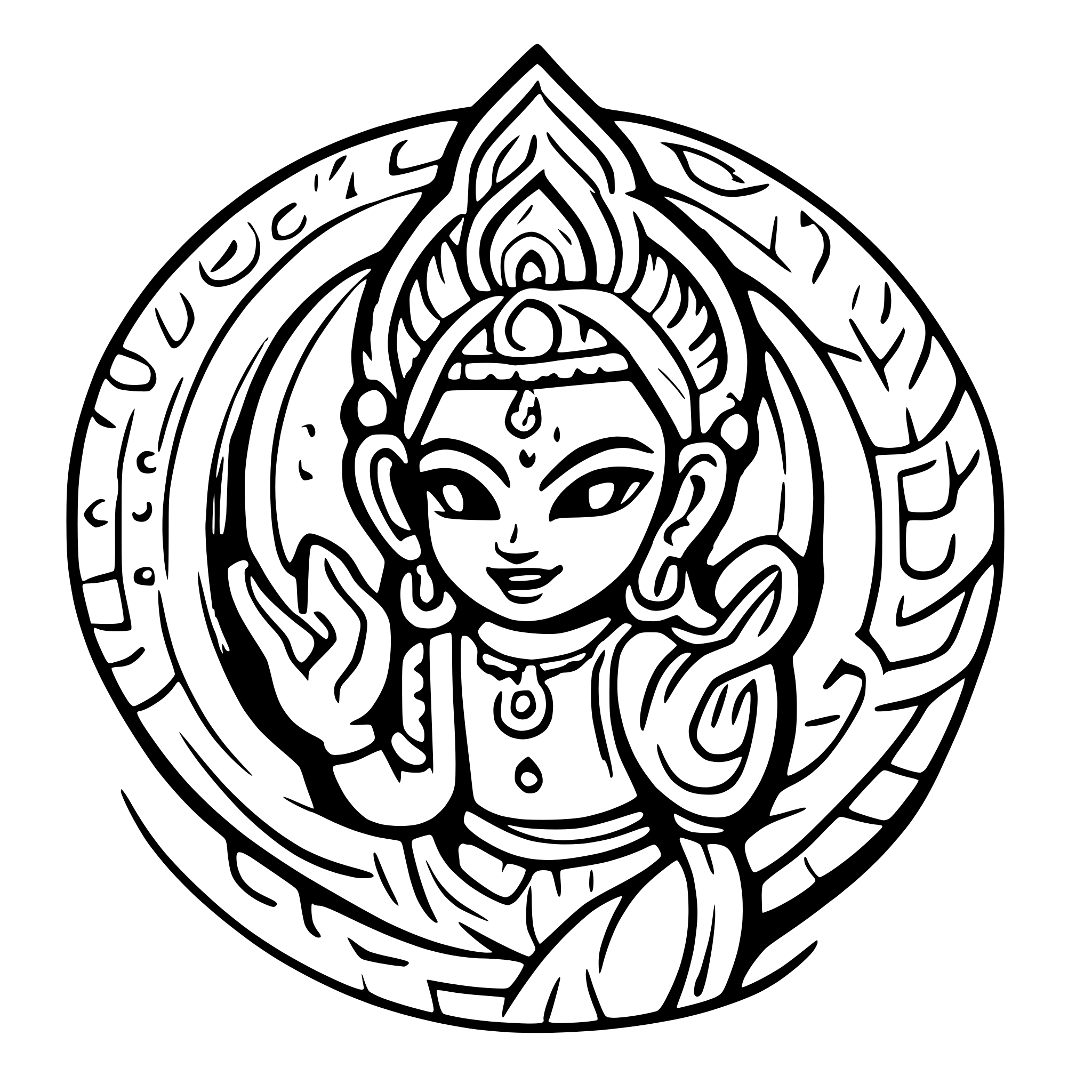 AI-generated SVG of 'Hindu god'