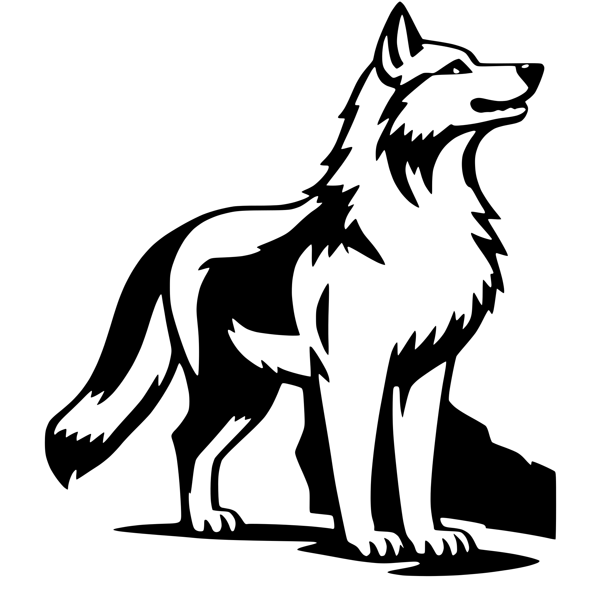 AI-generated SVG of a wolf, side view, nostalgic