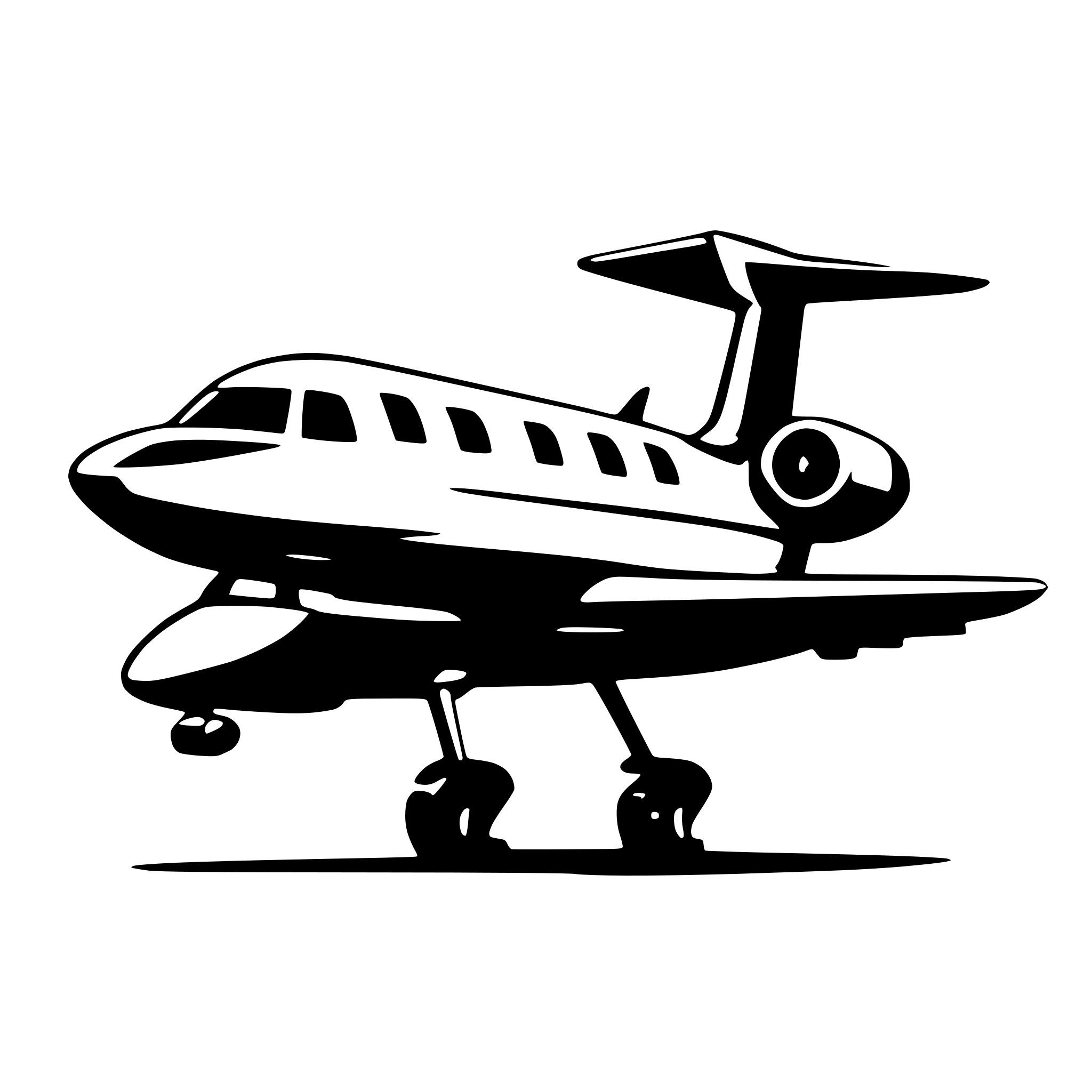 AI-generated SVG of 'private jet side view flat'