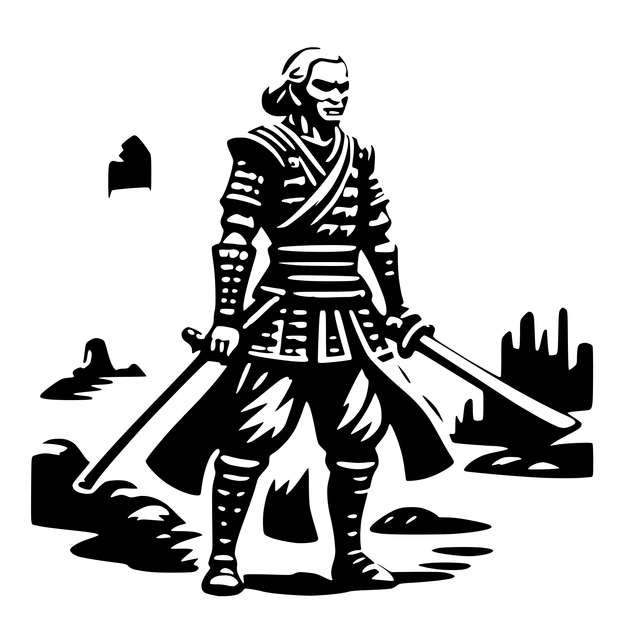 AI-generated SVG of a old samurai