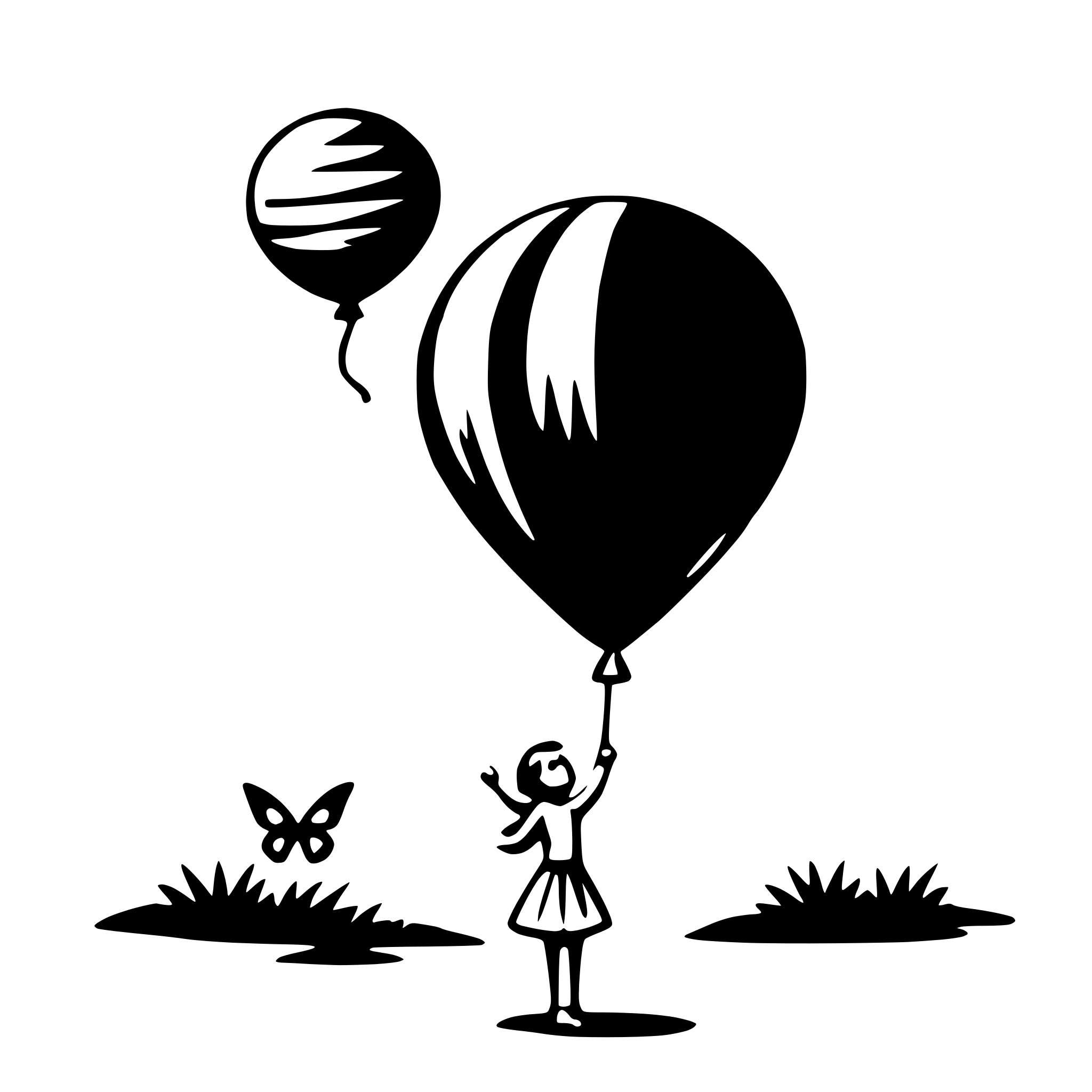 AI-generated SVG of 'butterfly with balloon'