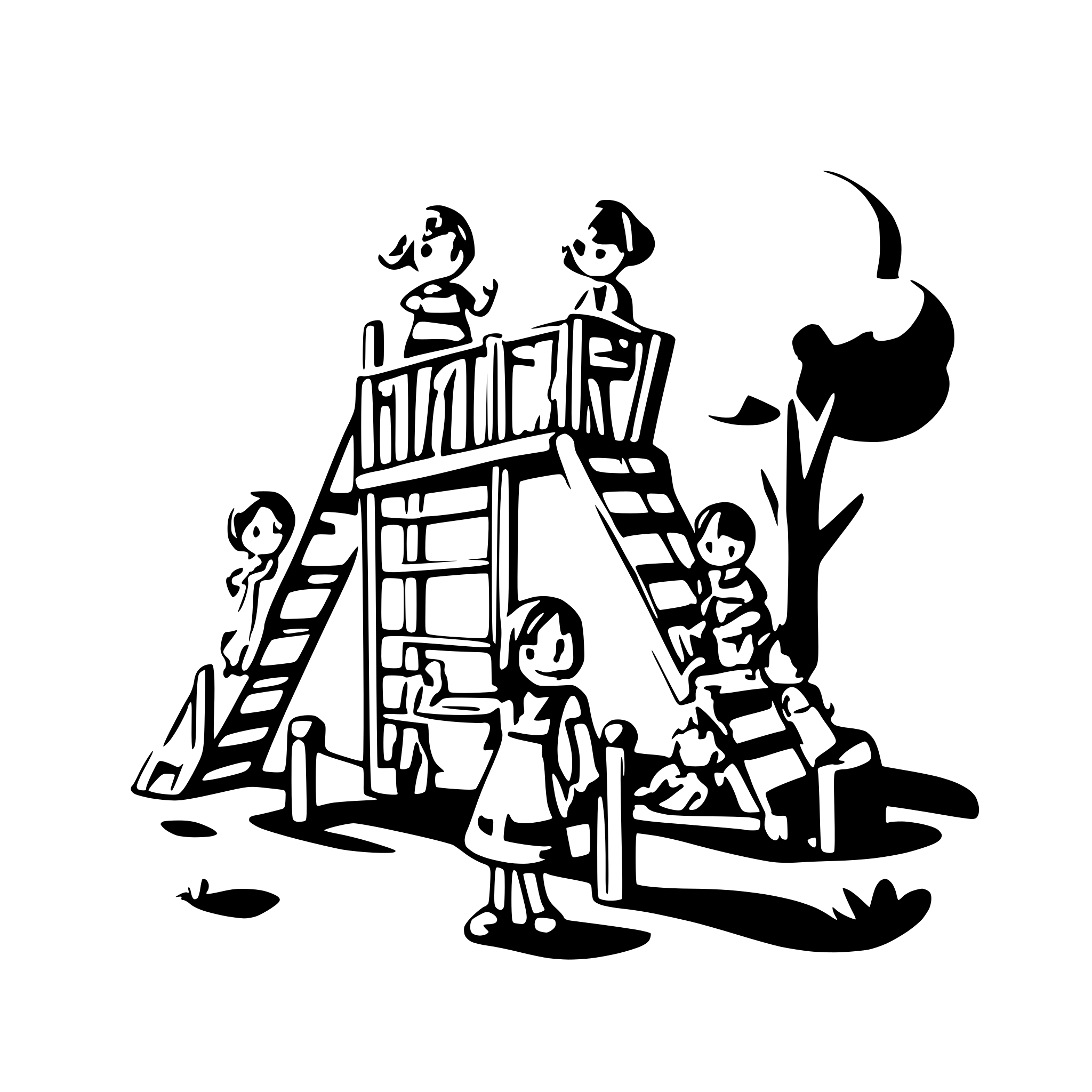 AI-generated SVG of a 10 children playing on a playground