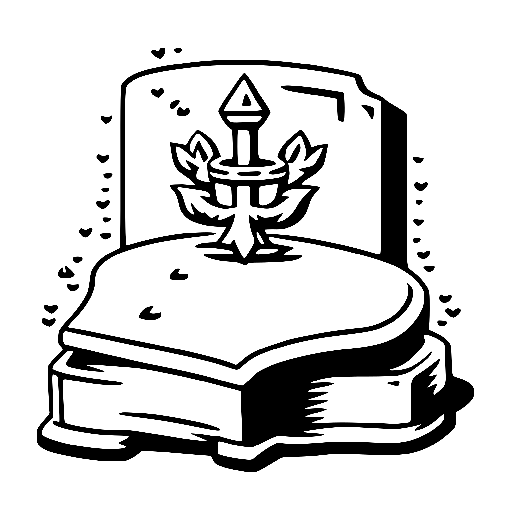 AI-generated SVG of a love spell book