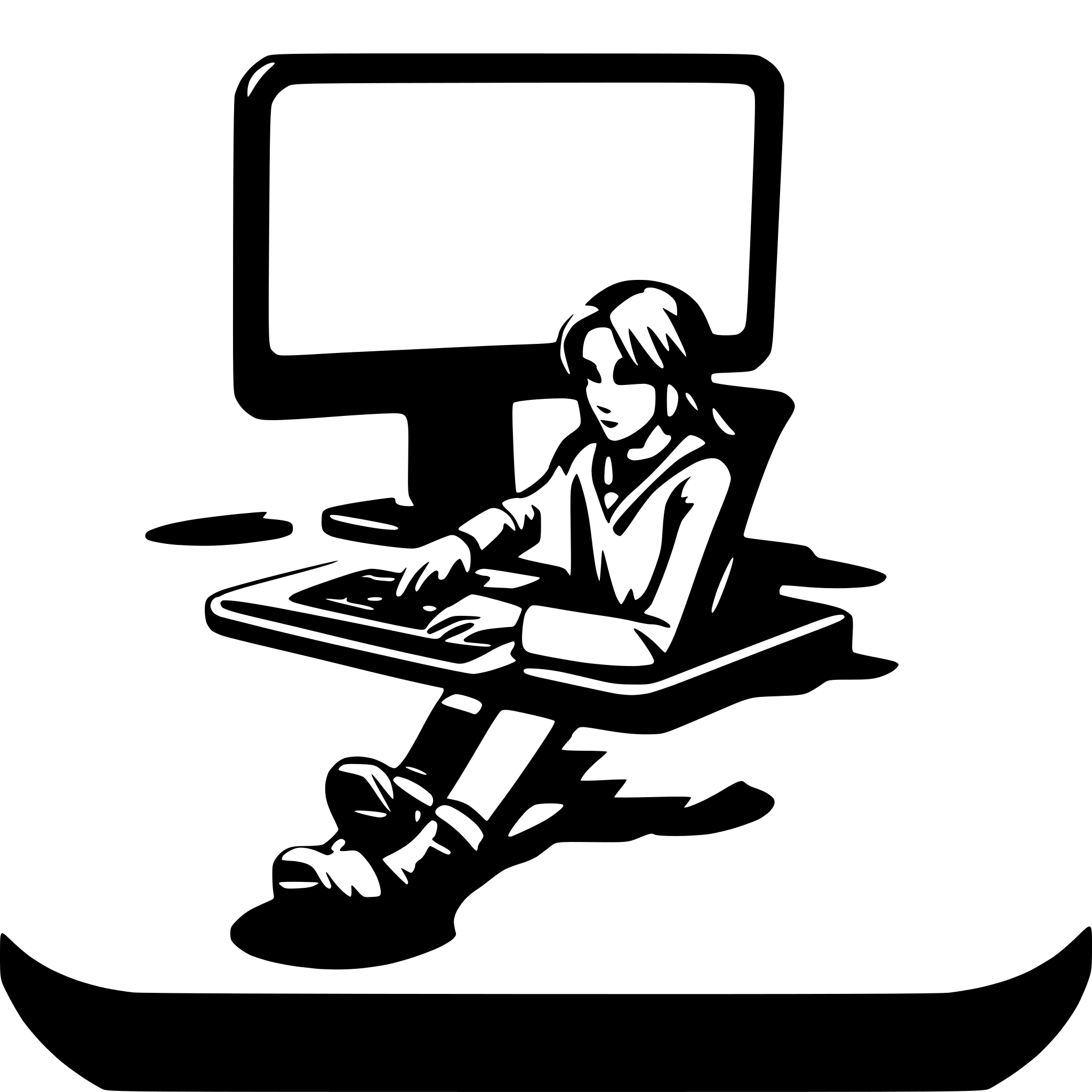 AI-generated SVG of a user use laptaop