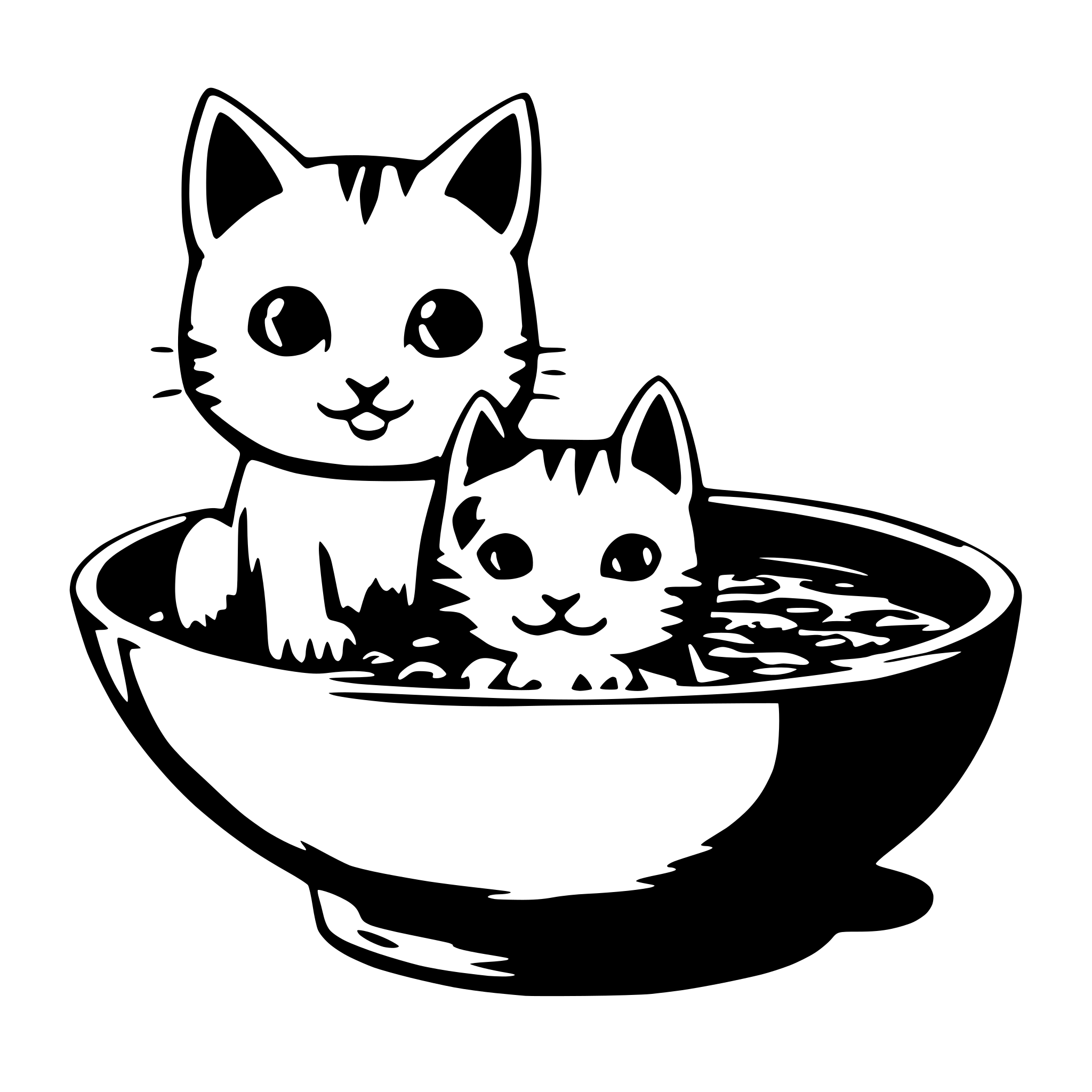 AI-generated SVG of a chibi kitties and soup