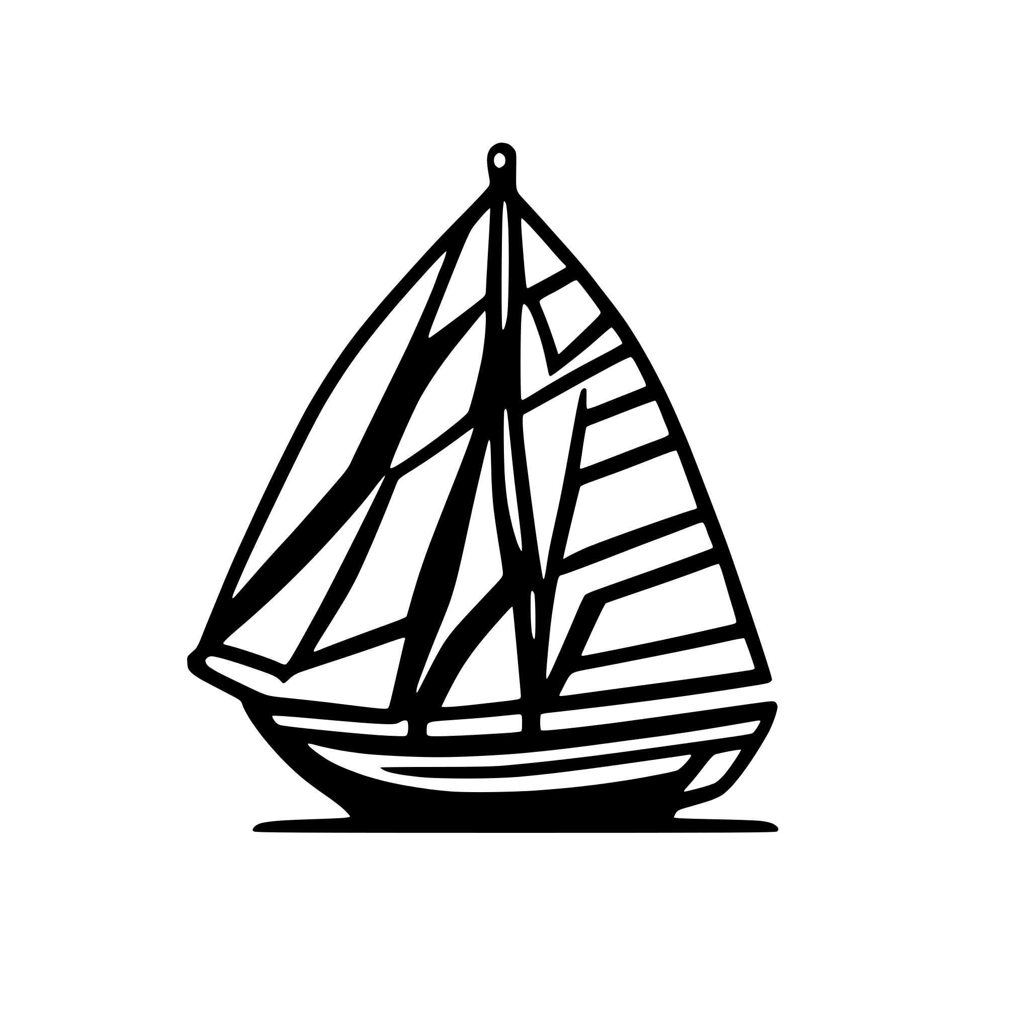 AI-generated SVG of a simple logo style depiction of a clipper sail boat