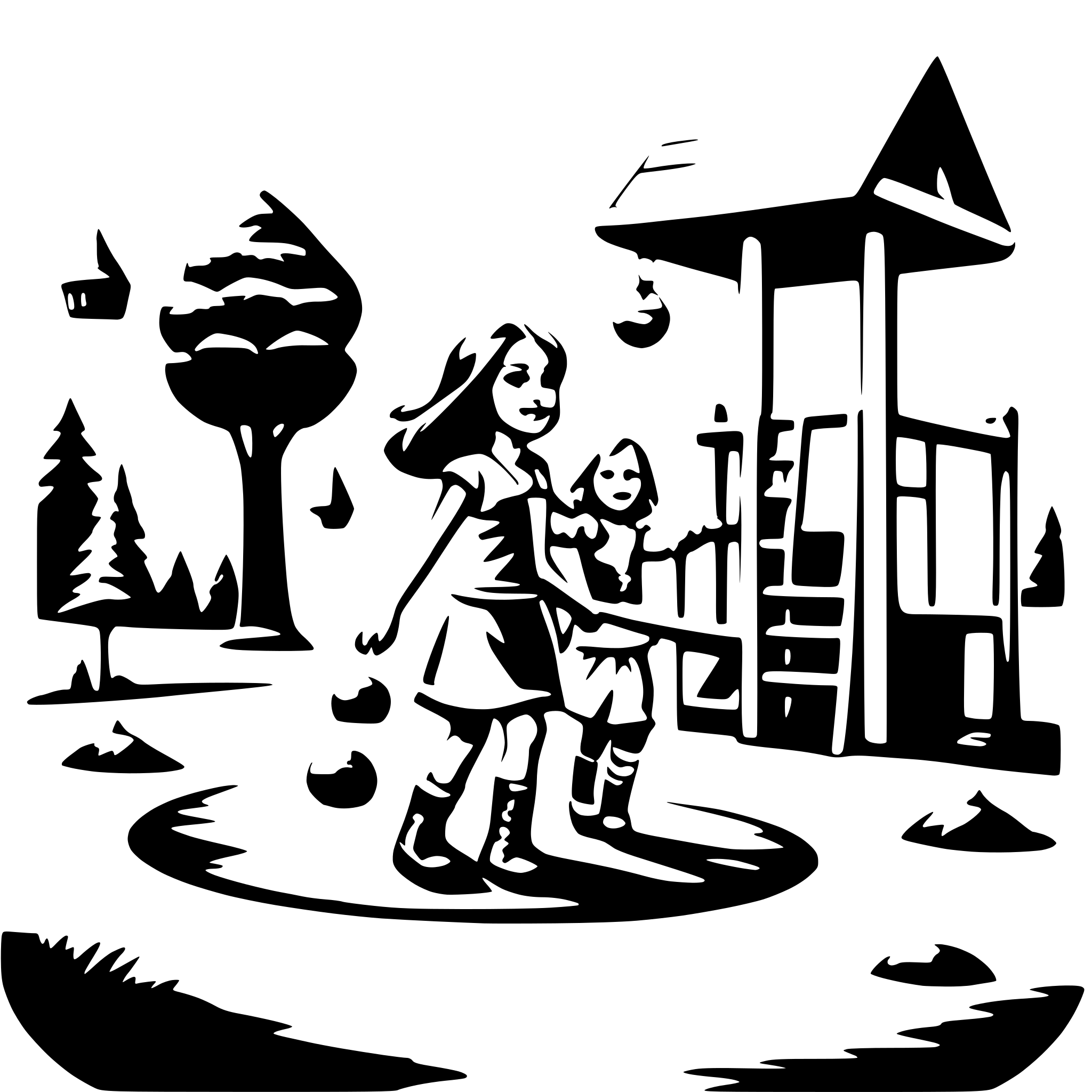 AI-generated SVG of a children playing on a playground