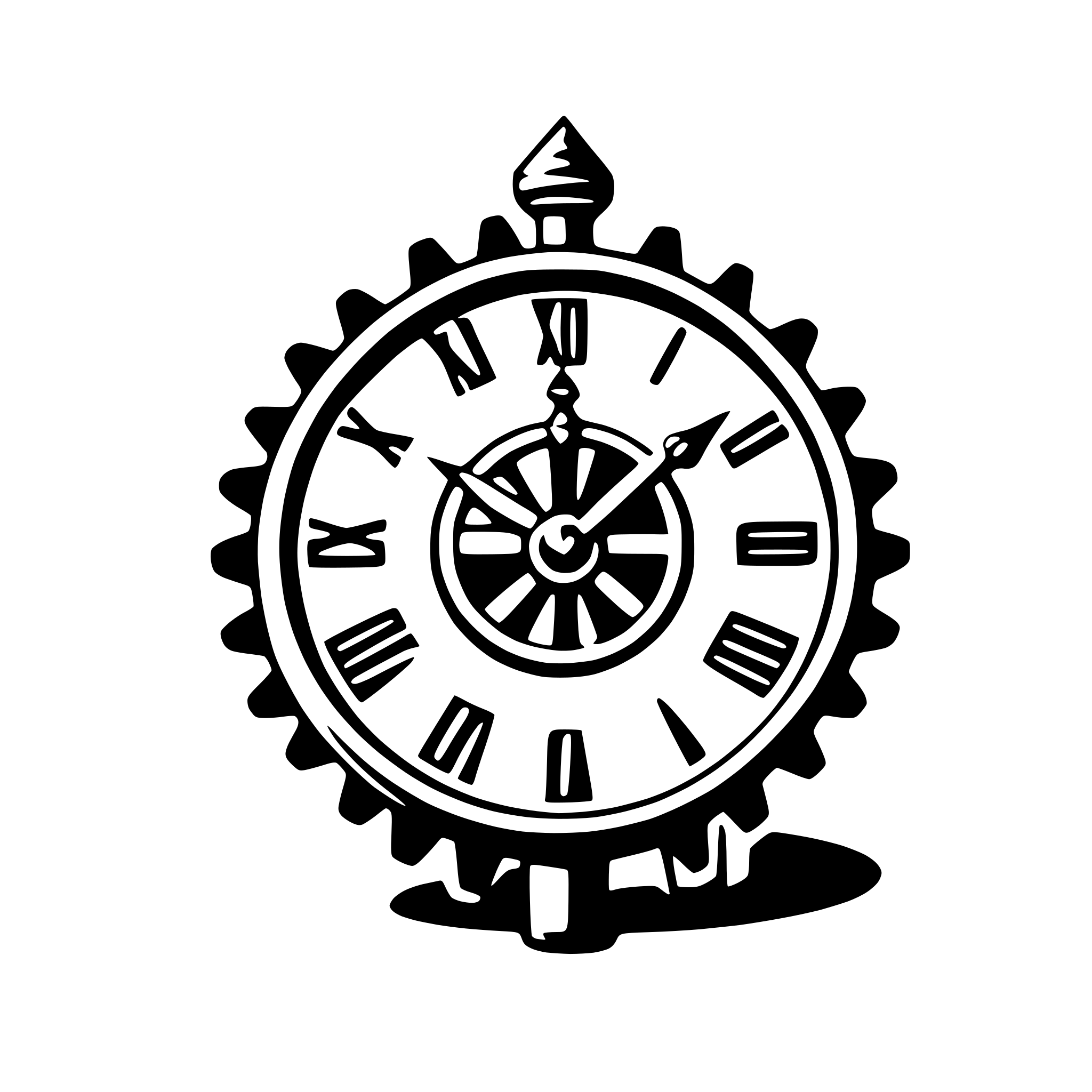 AI-generated SVG of 'clock with gears'