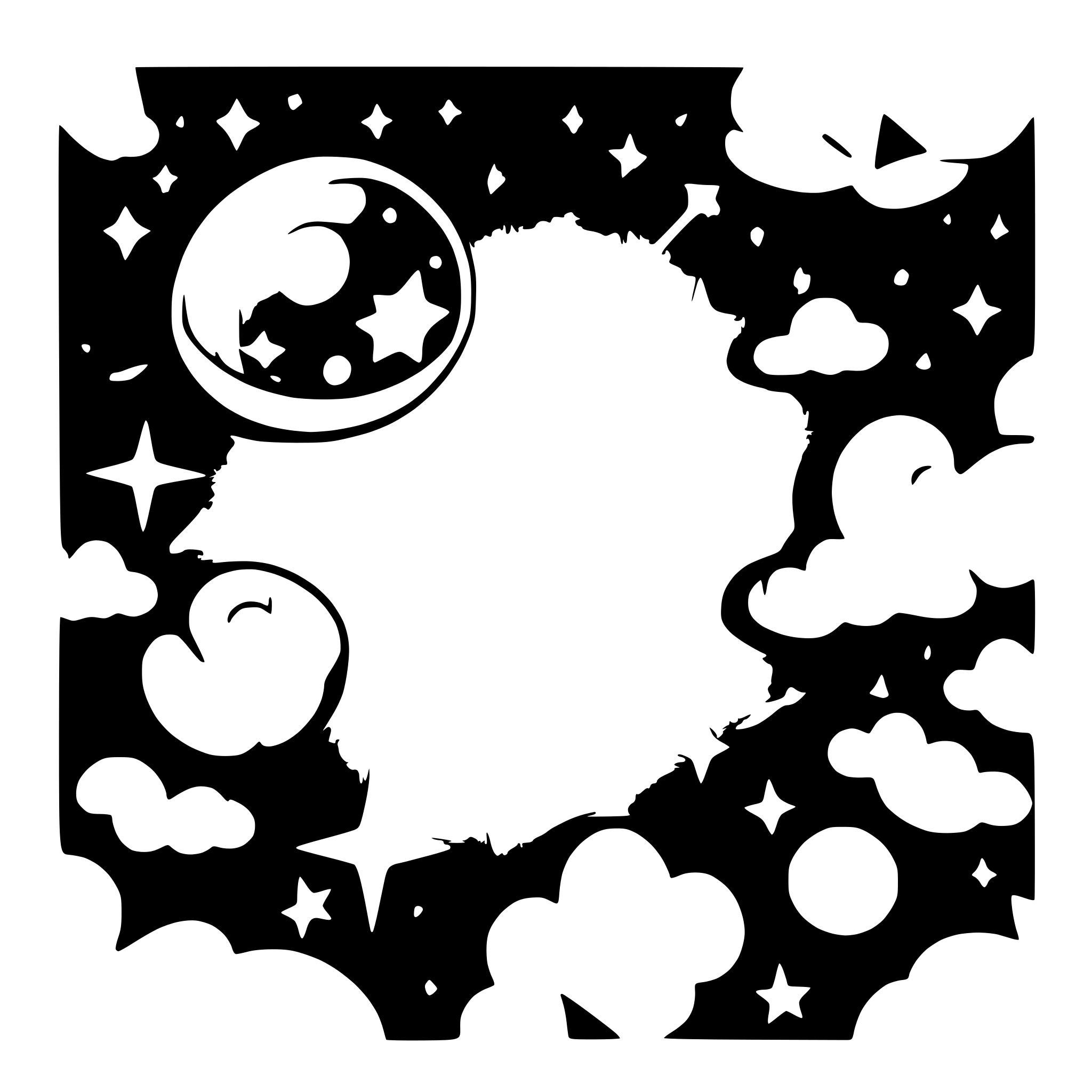 AI-generated SVG of a scattered stars as a galaxy system