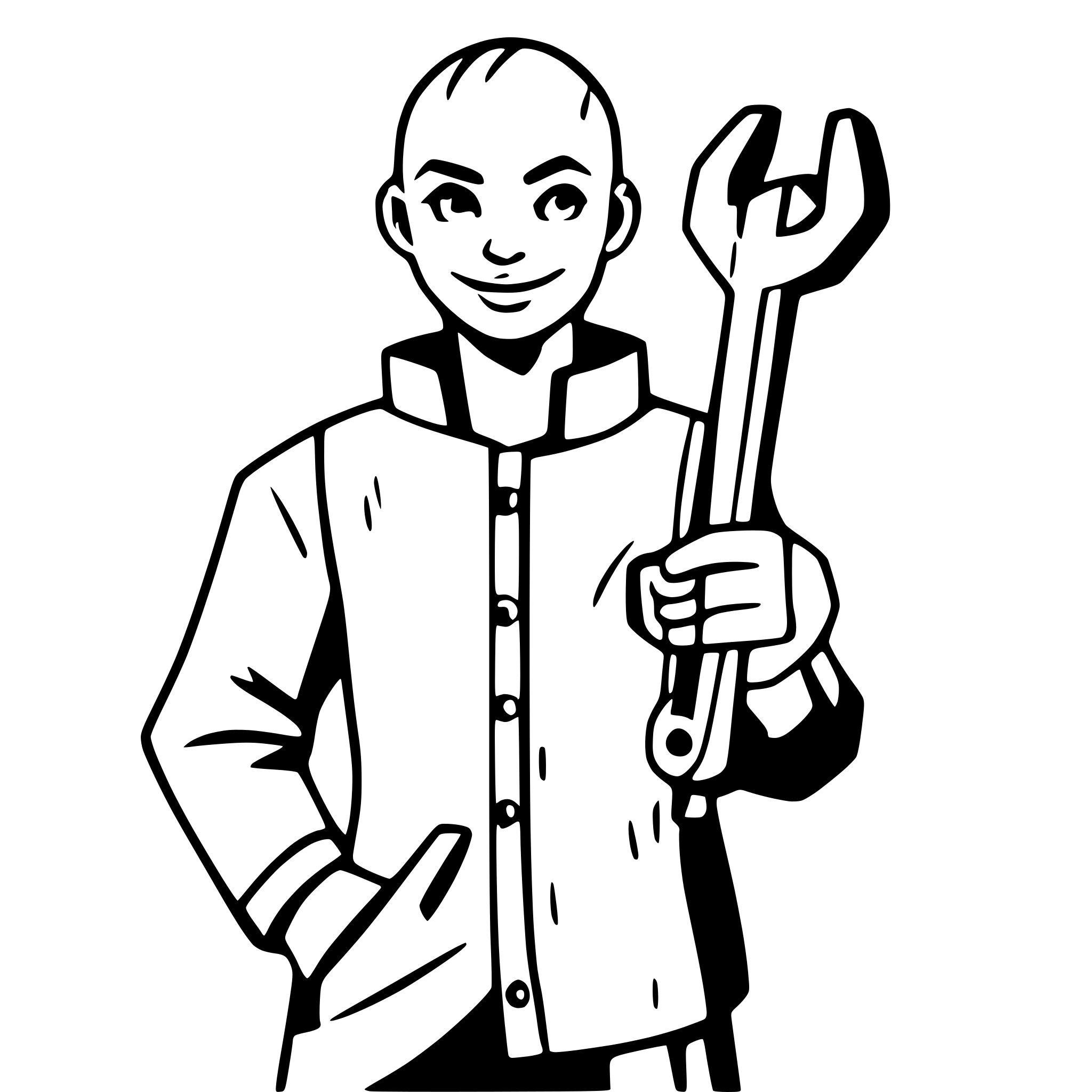 AI-generated SVG of 'bald man with wrench'