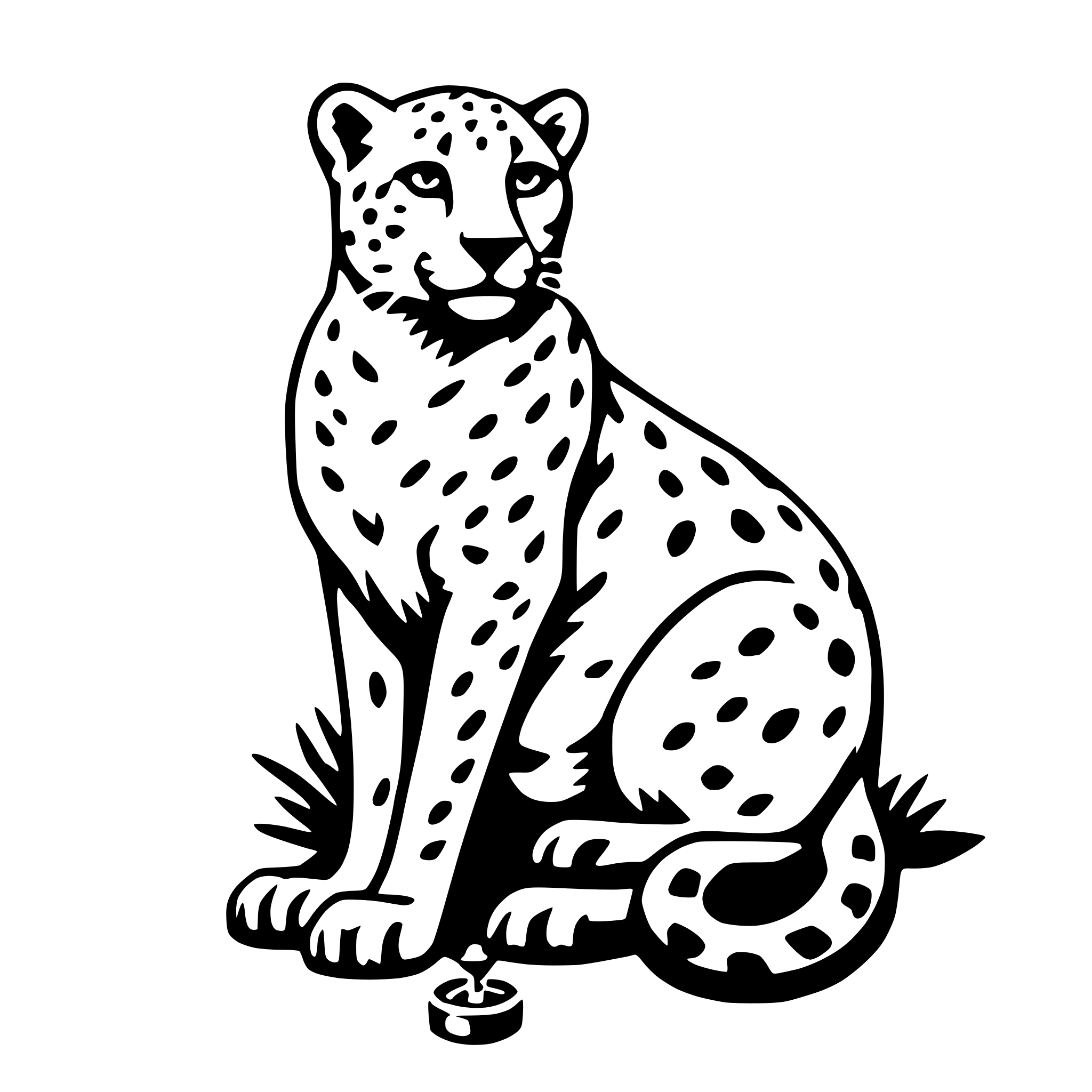AI-generated SVG of a cheetah with compass