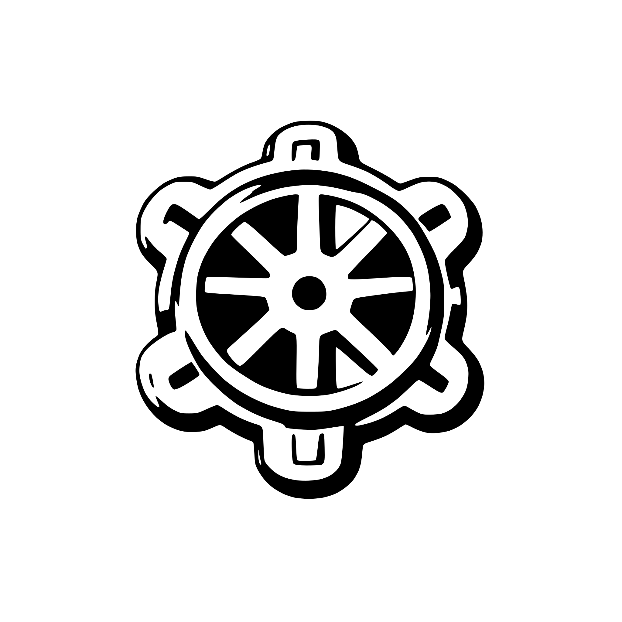 AI-generated SVG of a gear wheel, simple, minimalstic, modern, IT, 2D, plain, globe, cooperation, proffesional, logo