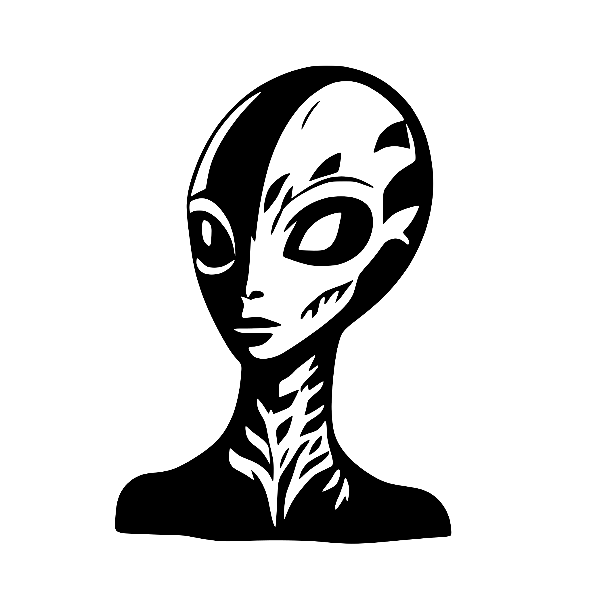 AI-generated SVG of 'alien head'