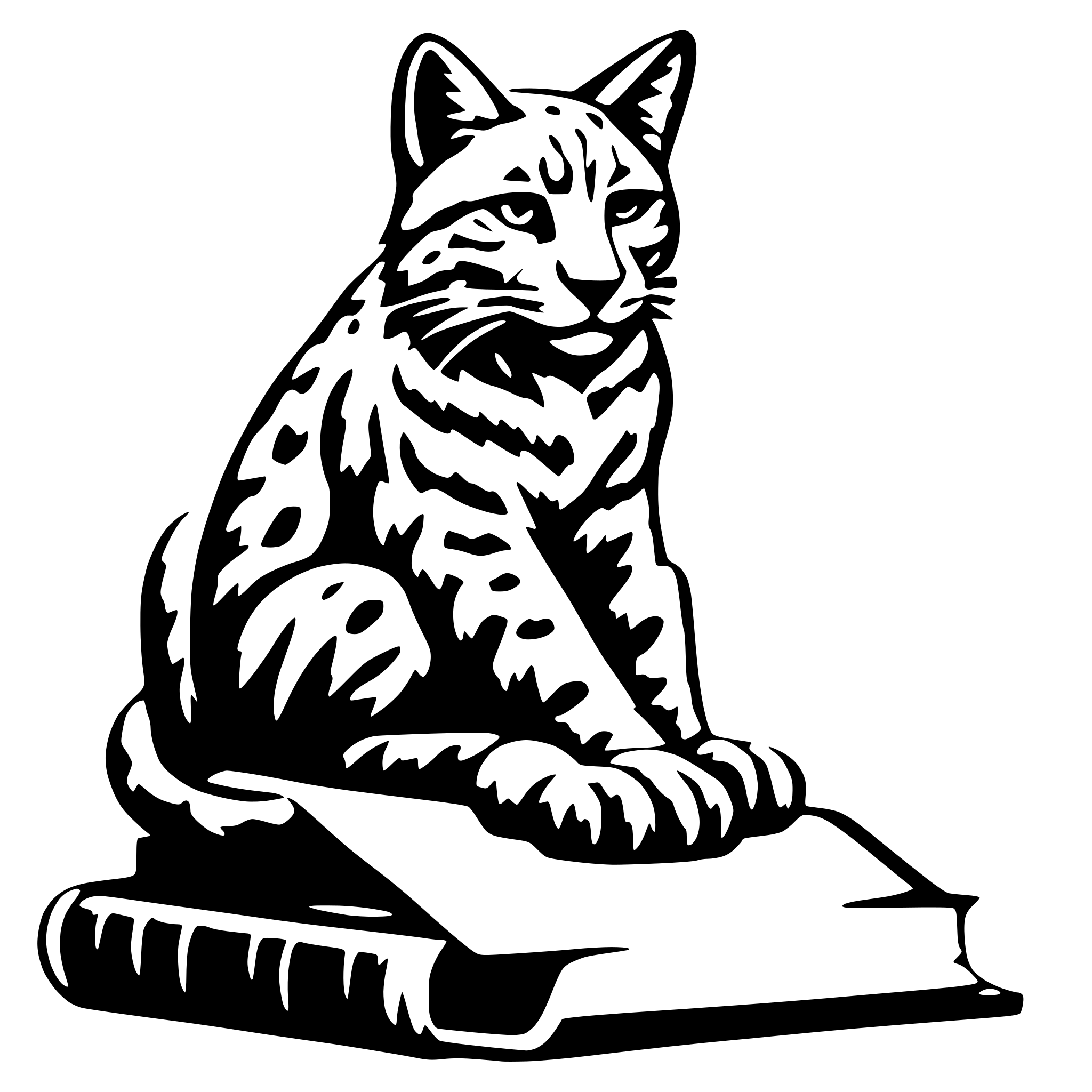AI-generated SVG of a bobcat sitting on book