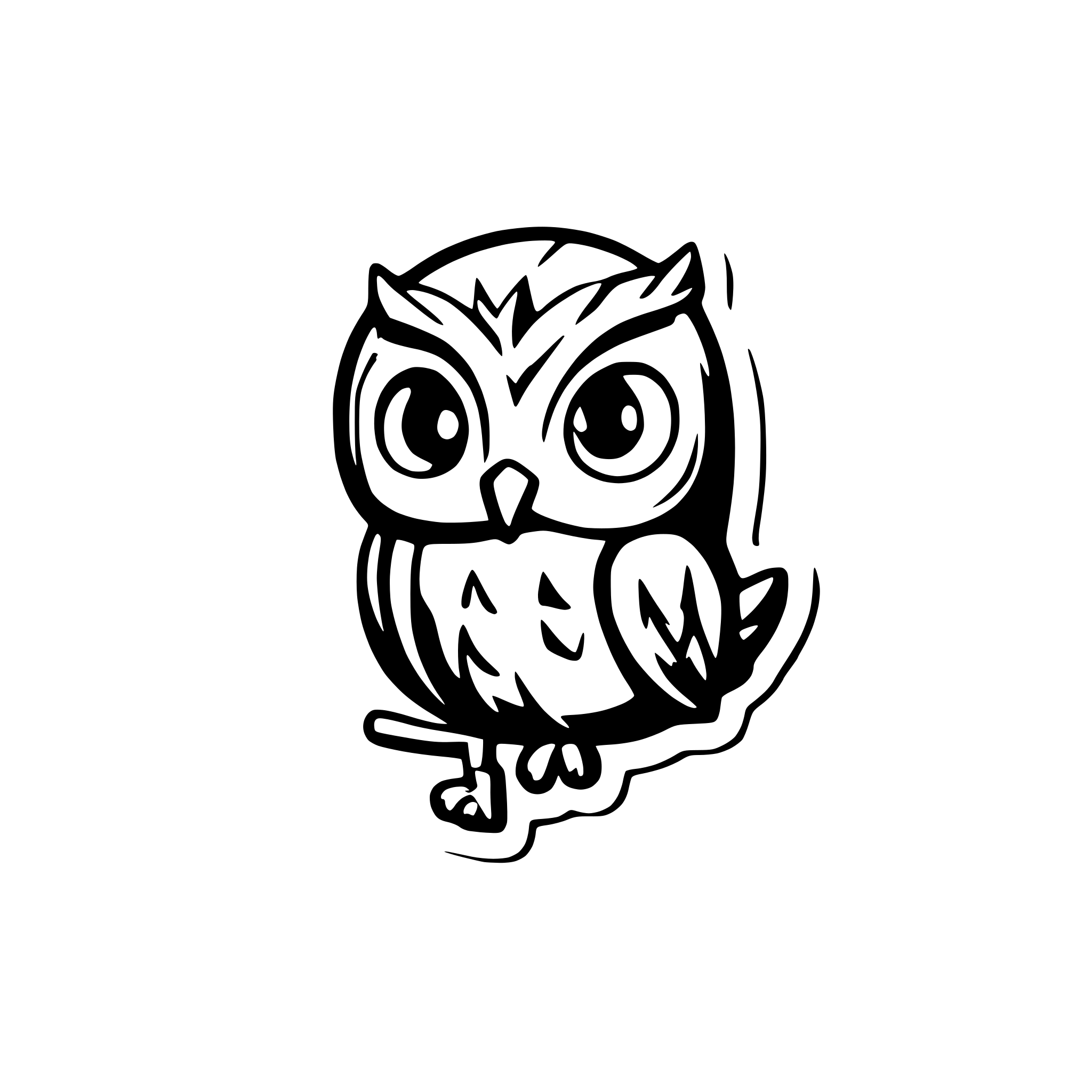 AI-generated SVG of a OWL funny sticker