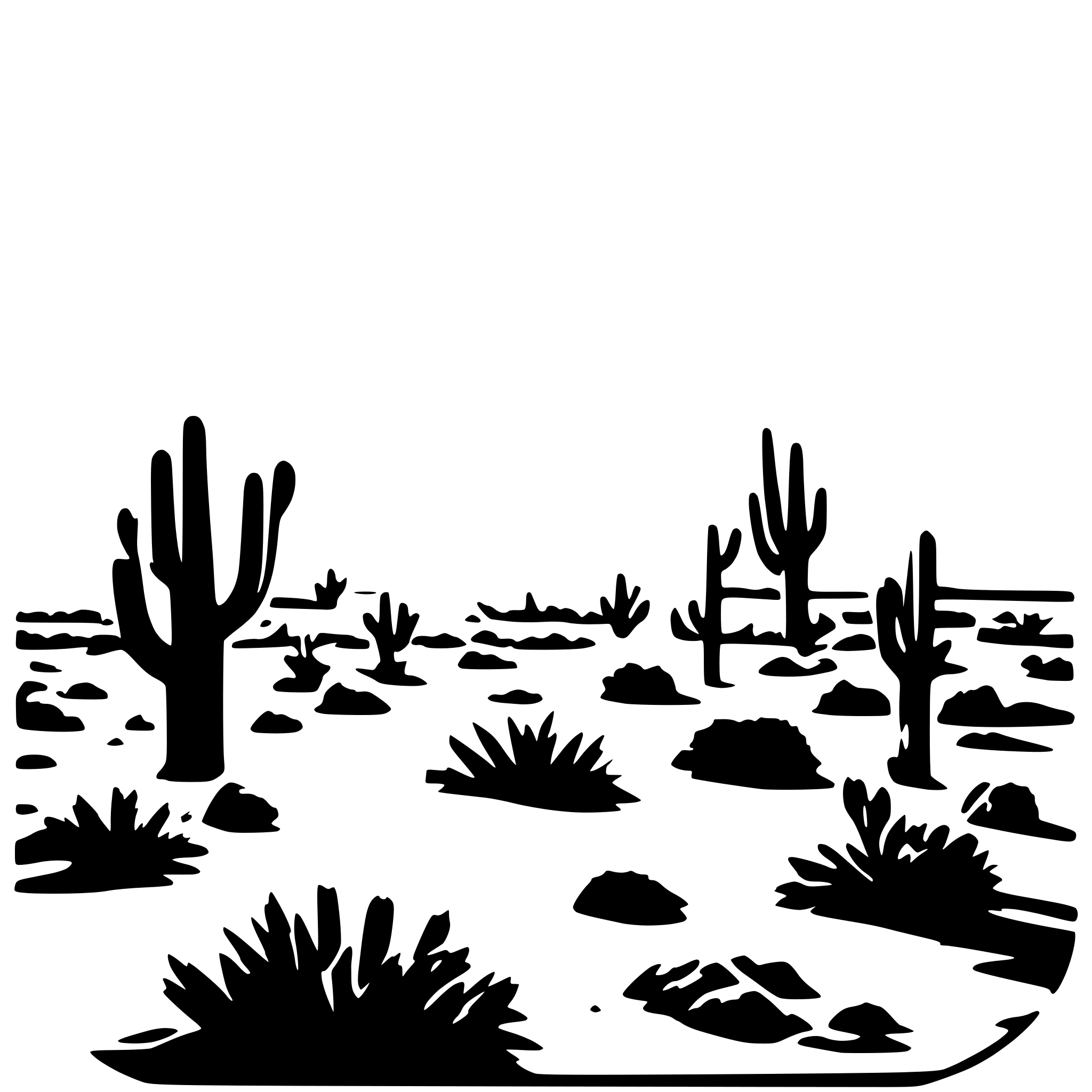 AI-generated SVG of a extreme hot sunny desert ecosystem including sun