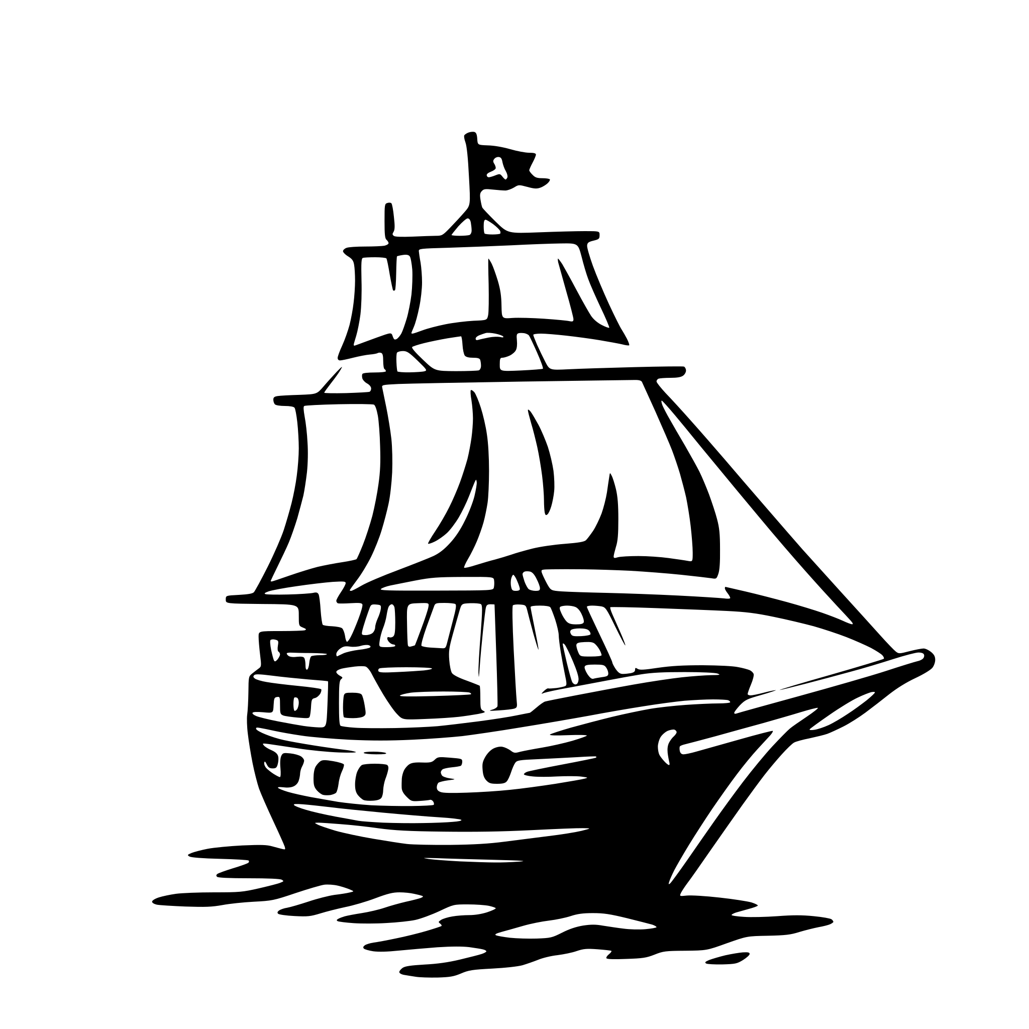 AI-generated SVG of a pirate ship sails