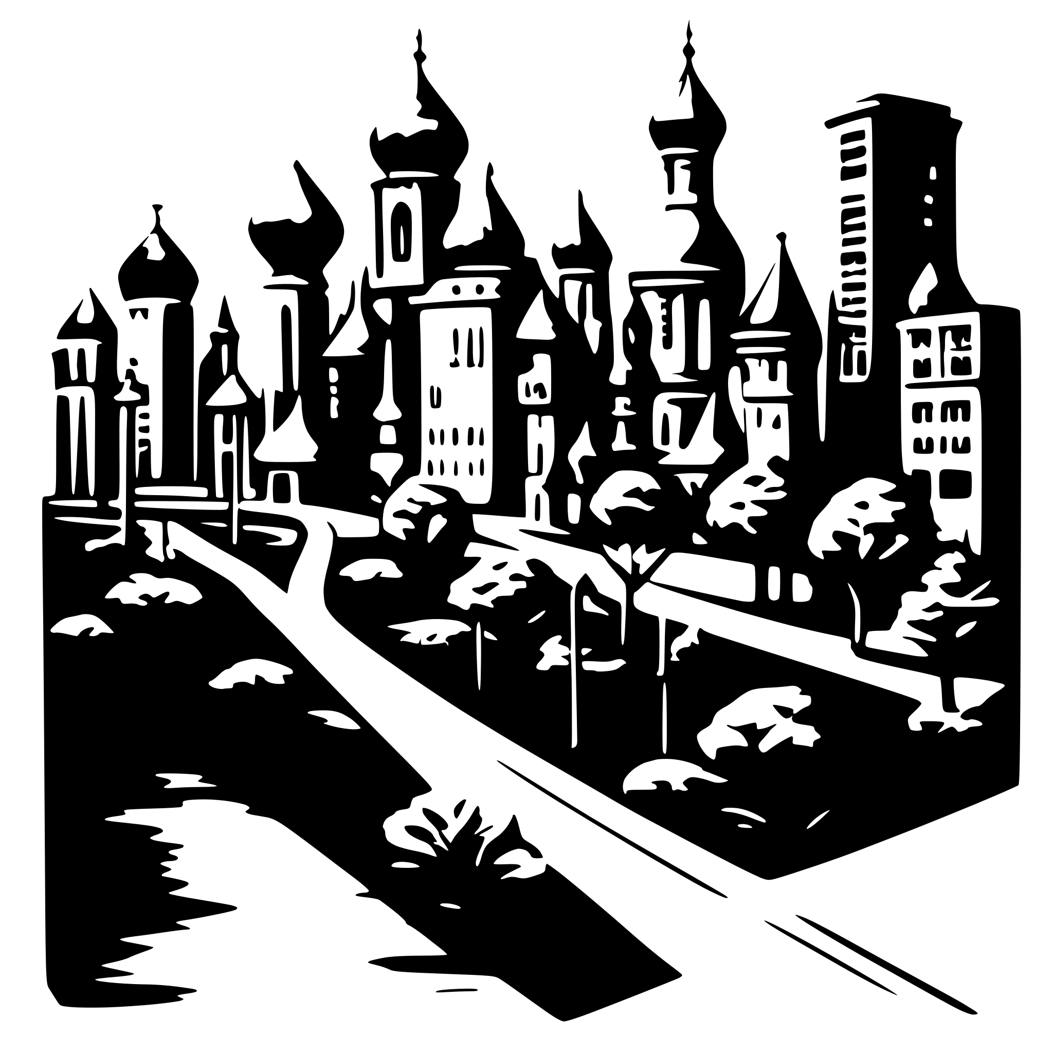 AI-generated SVG of 'city schwarzplan map'