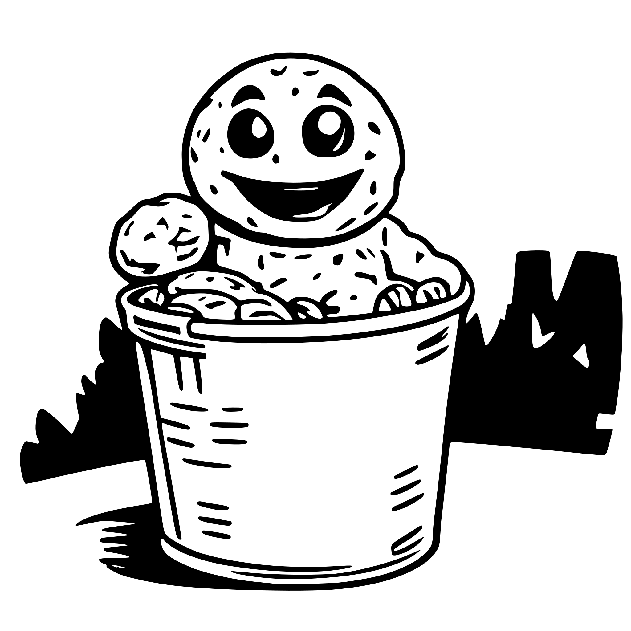 AI-generated SVG of a Cookie Monster from the garbage can