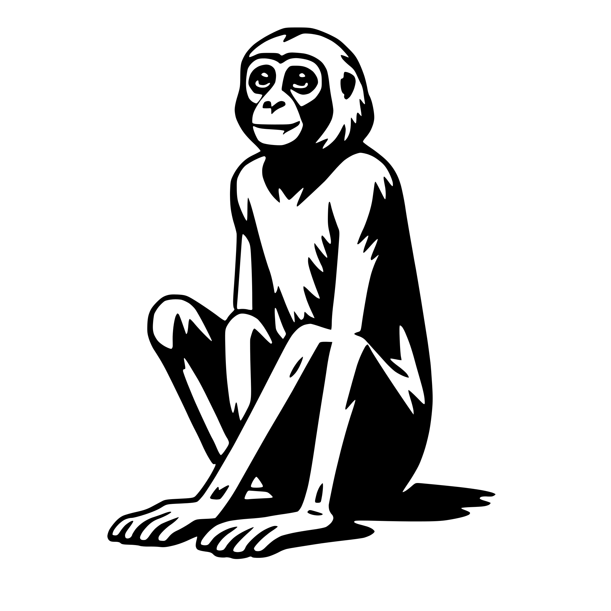 AI-generated SVG of 'gibbon'
