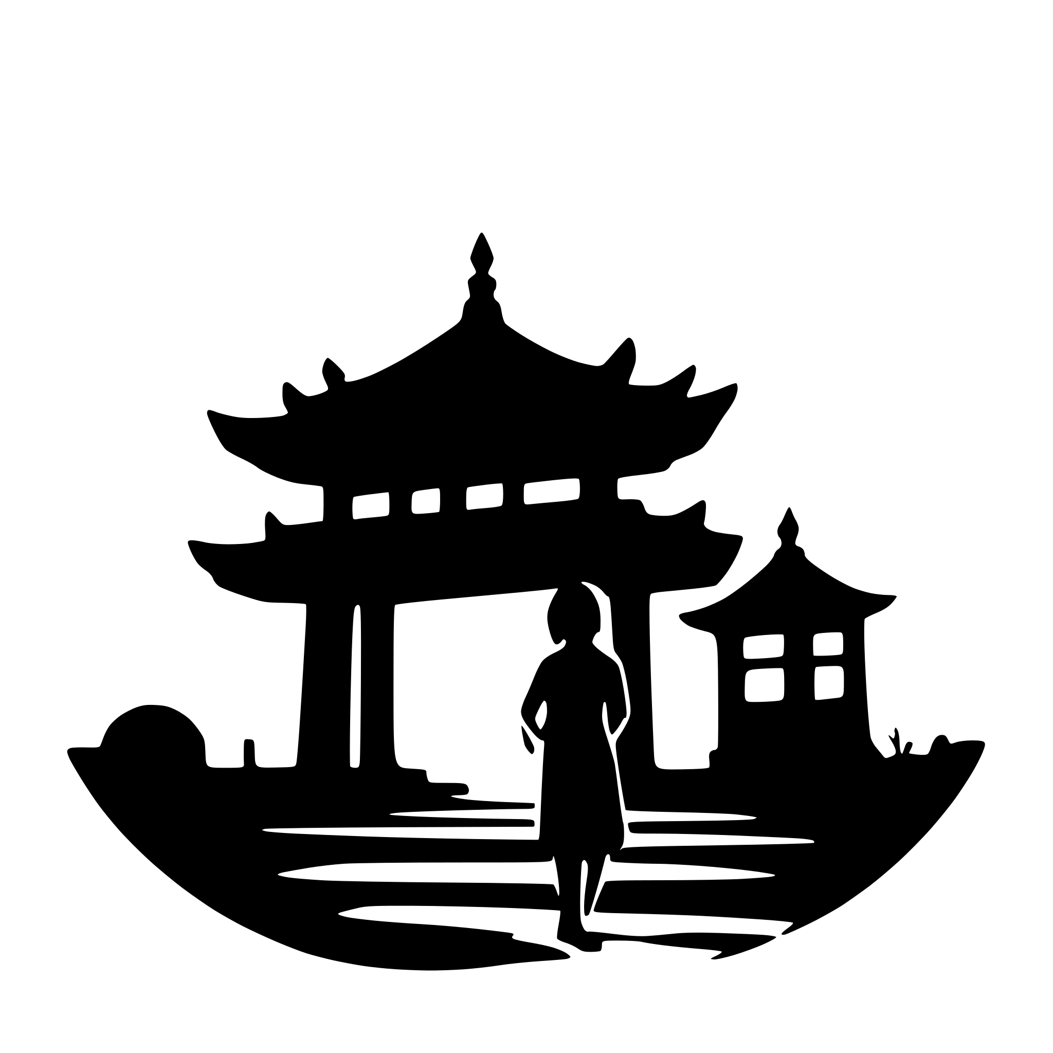 AI-generated SVG of a chinese temple silhouette