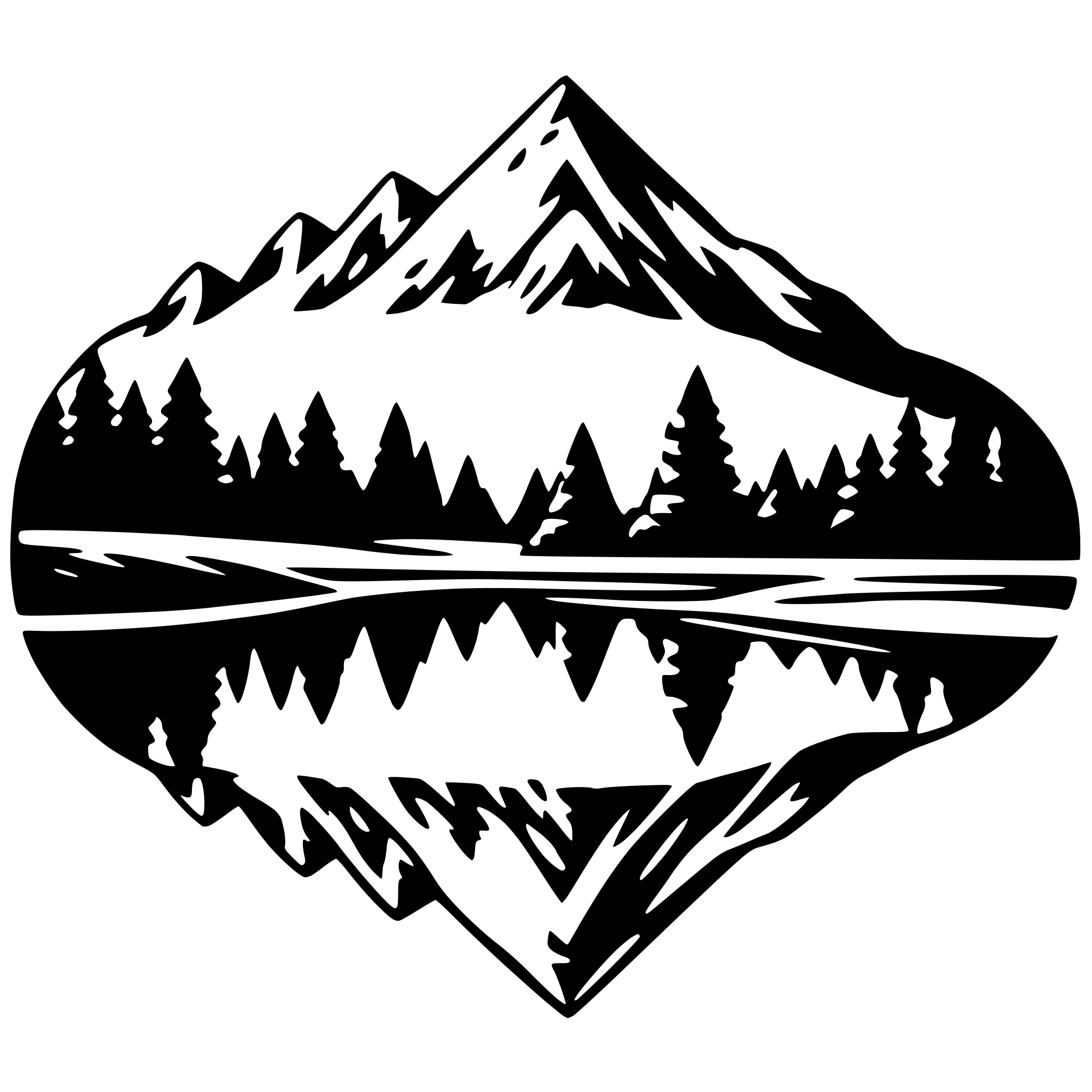 AI-generated SVG of a mountain reflection