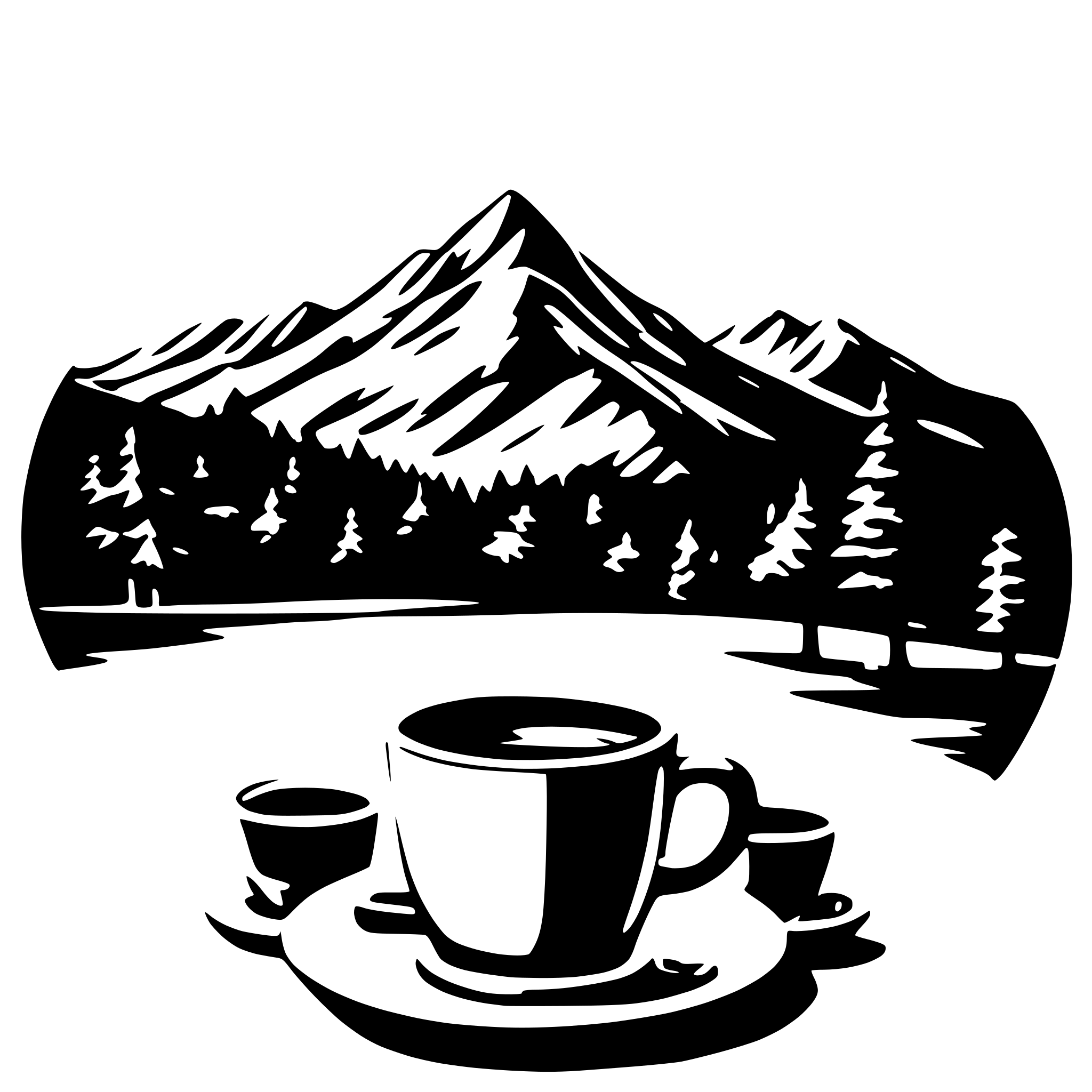 AI-generated SVG of 'mountain, coffee, brown'