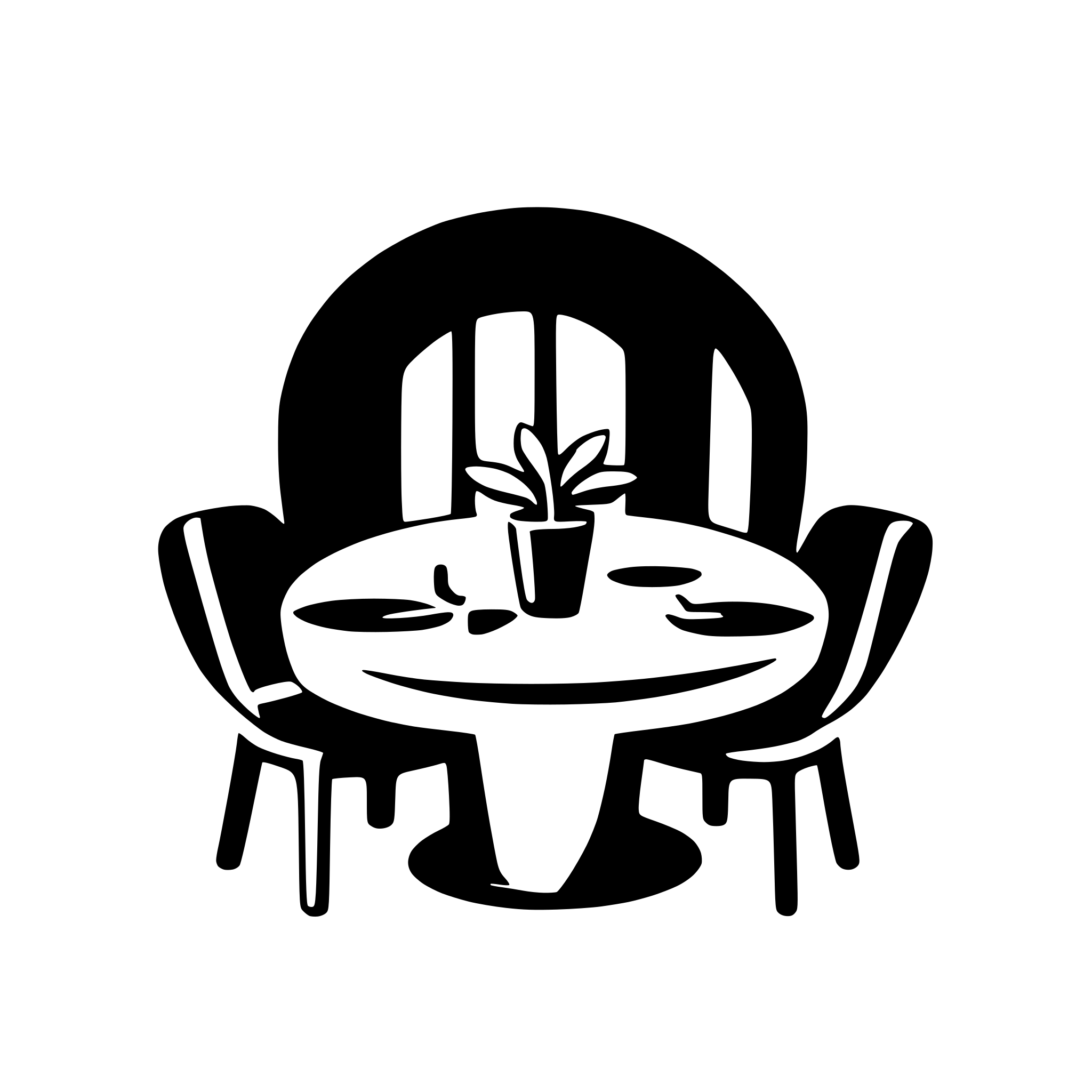 AI-generated SVG of a restaurant table with chairs vector minimalistic