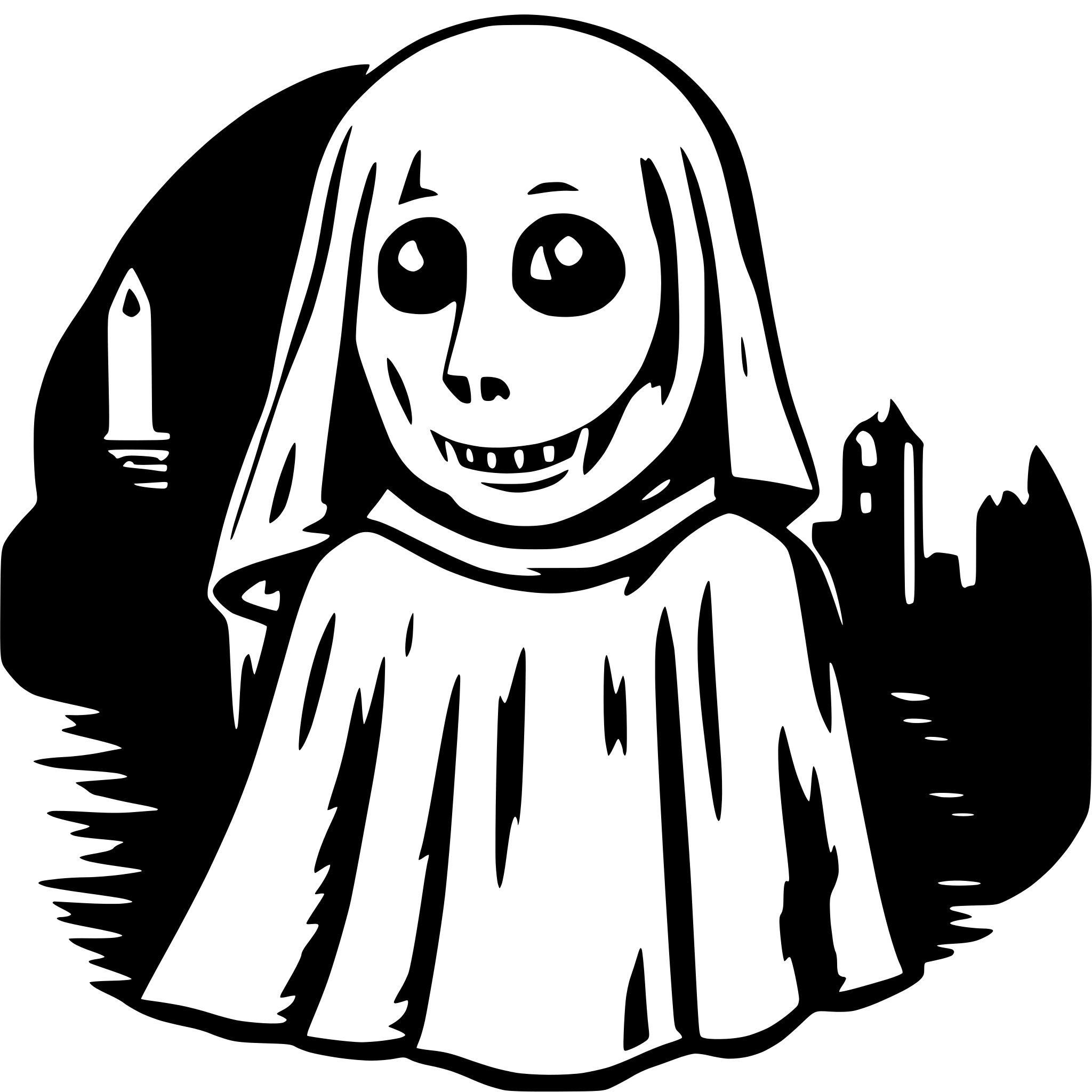 AI-generated SVG of a ghost with faithful eyes