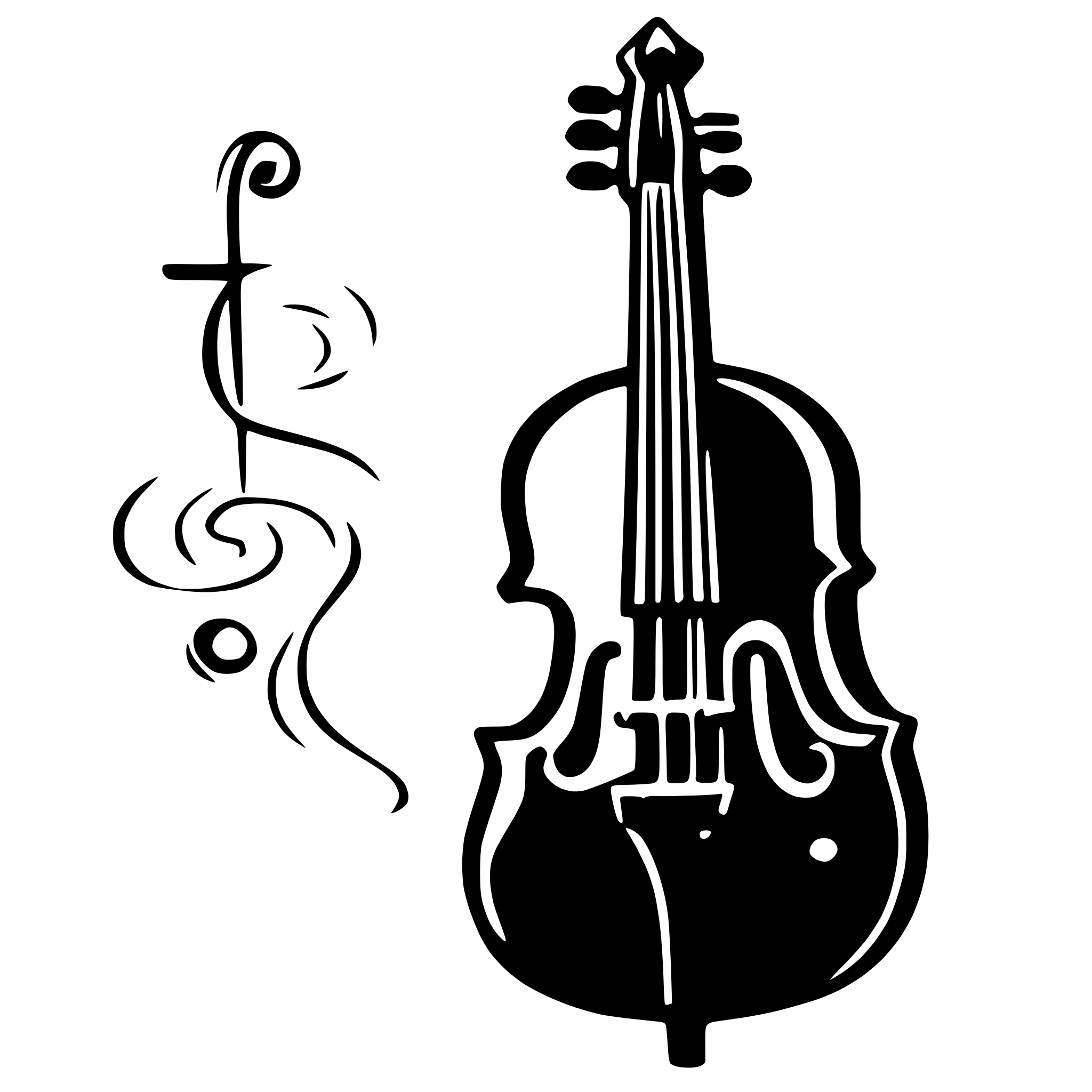 AI-generated SVG of a a music violin clef minimalistic but with detail black-white